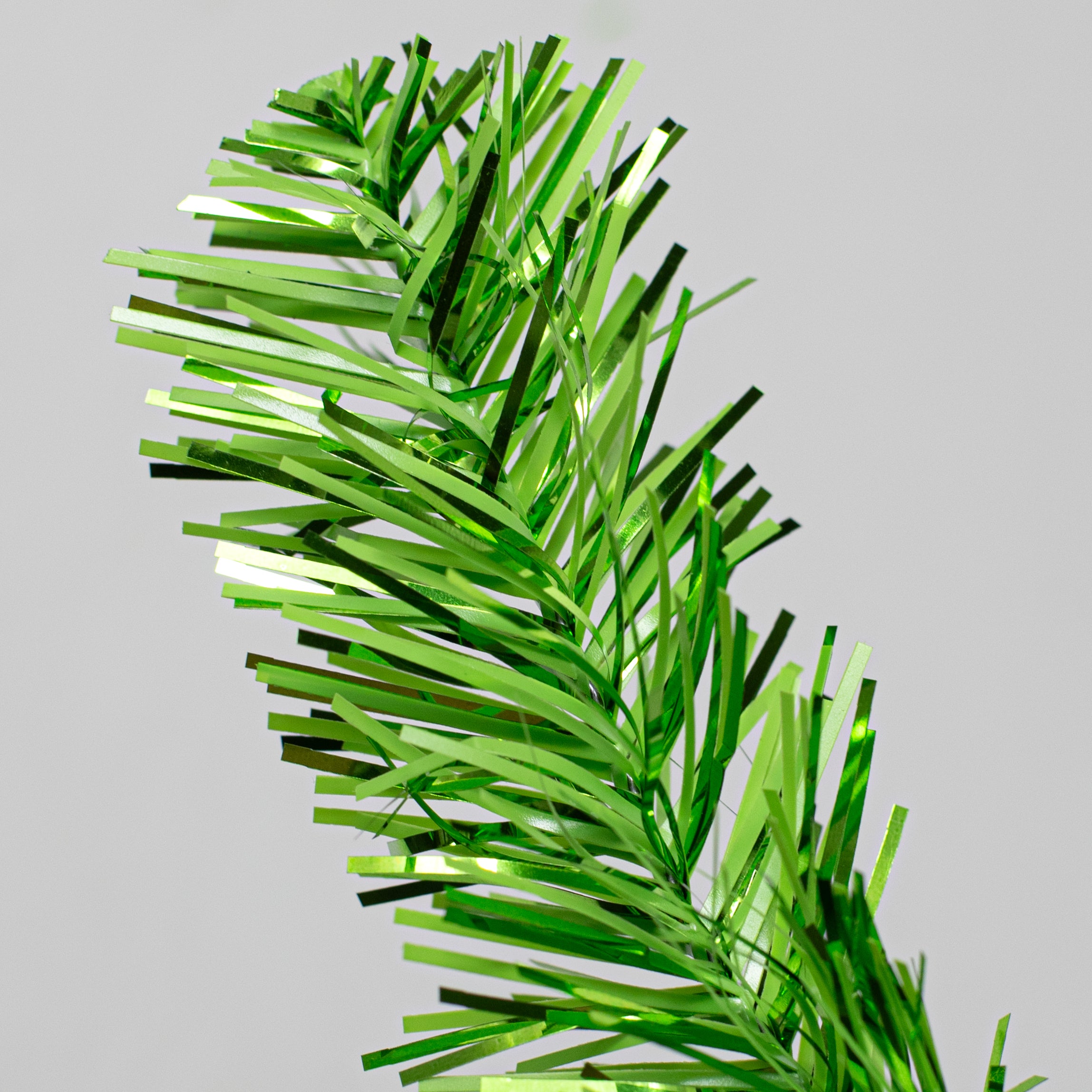32" Pine Tinsel Teardrop Swag: Metallic Green detail photo 4