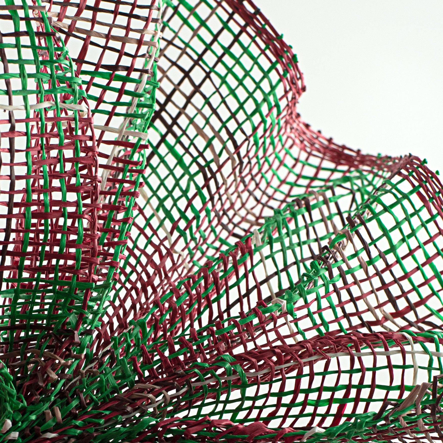 10" Plaid Poly Burlap Mesh: Cranberry, Emerald, Chocolate, Natural, Cream Lifestyle Photo