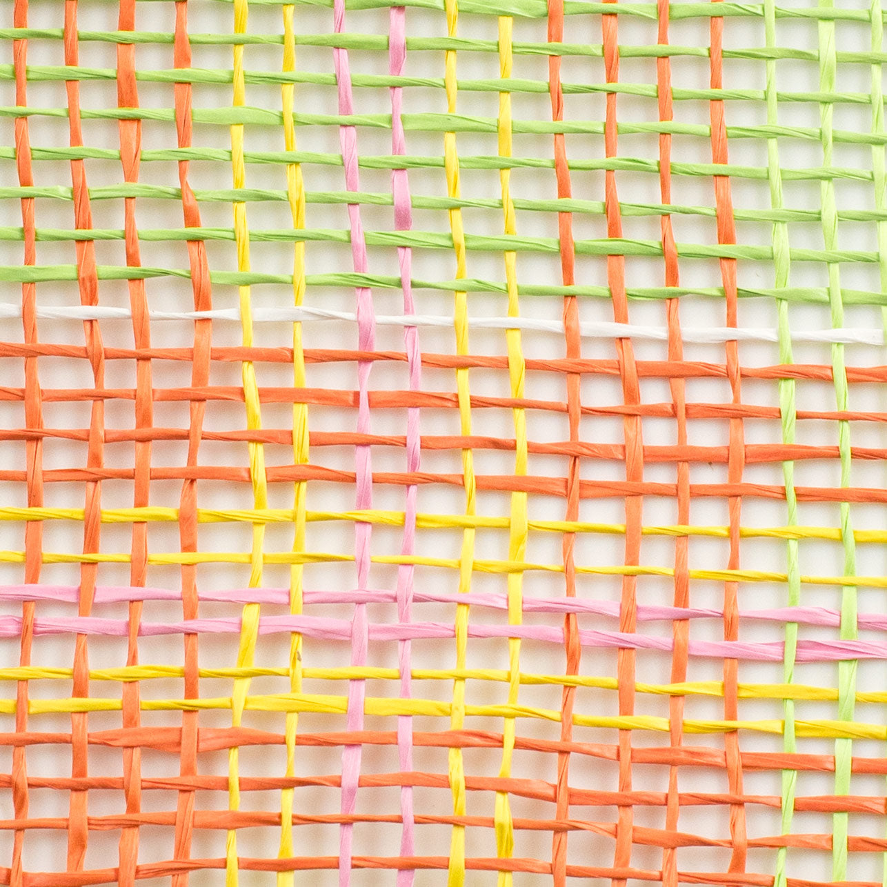 10" Plaid Poly Burlap Mesh: Fresh Green, Orange, Yellow, Pink detail photo 3