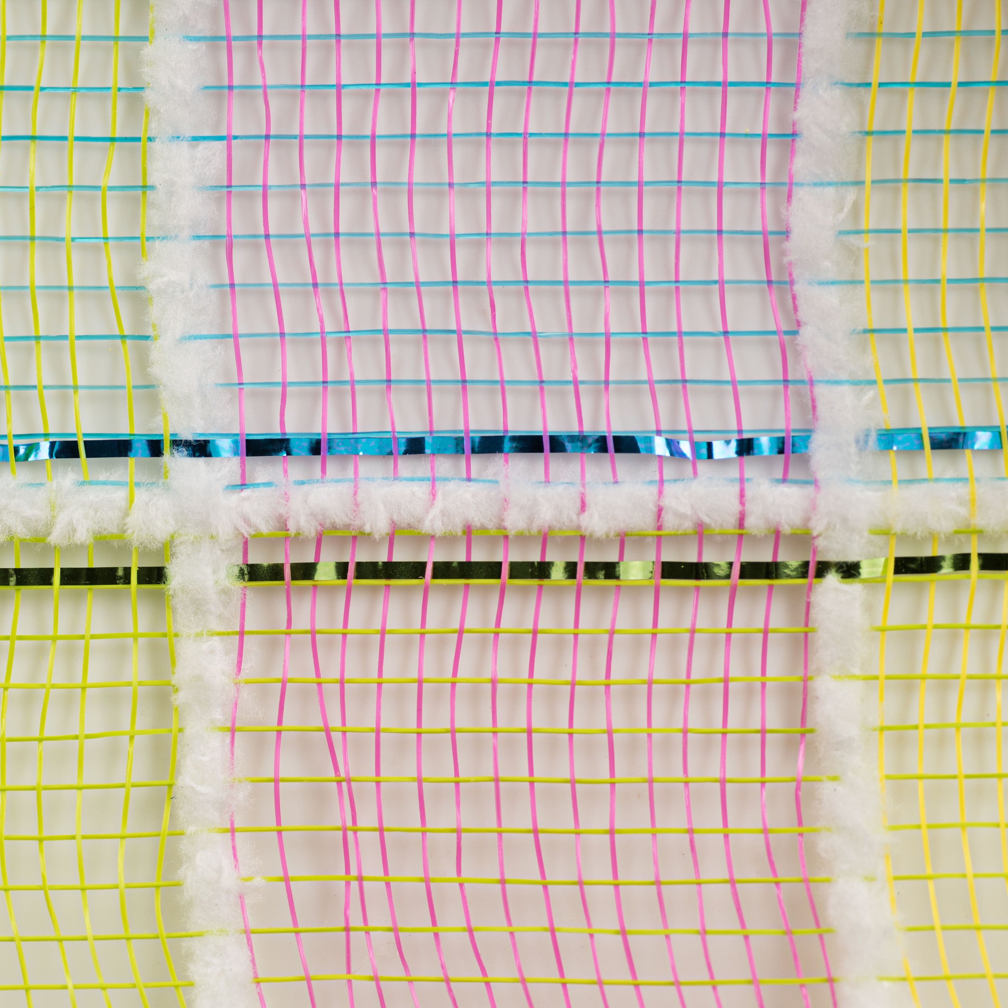 10" Plaid Squares Fuzzy Grid Mesh: Spring detail photo 3