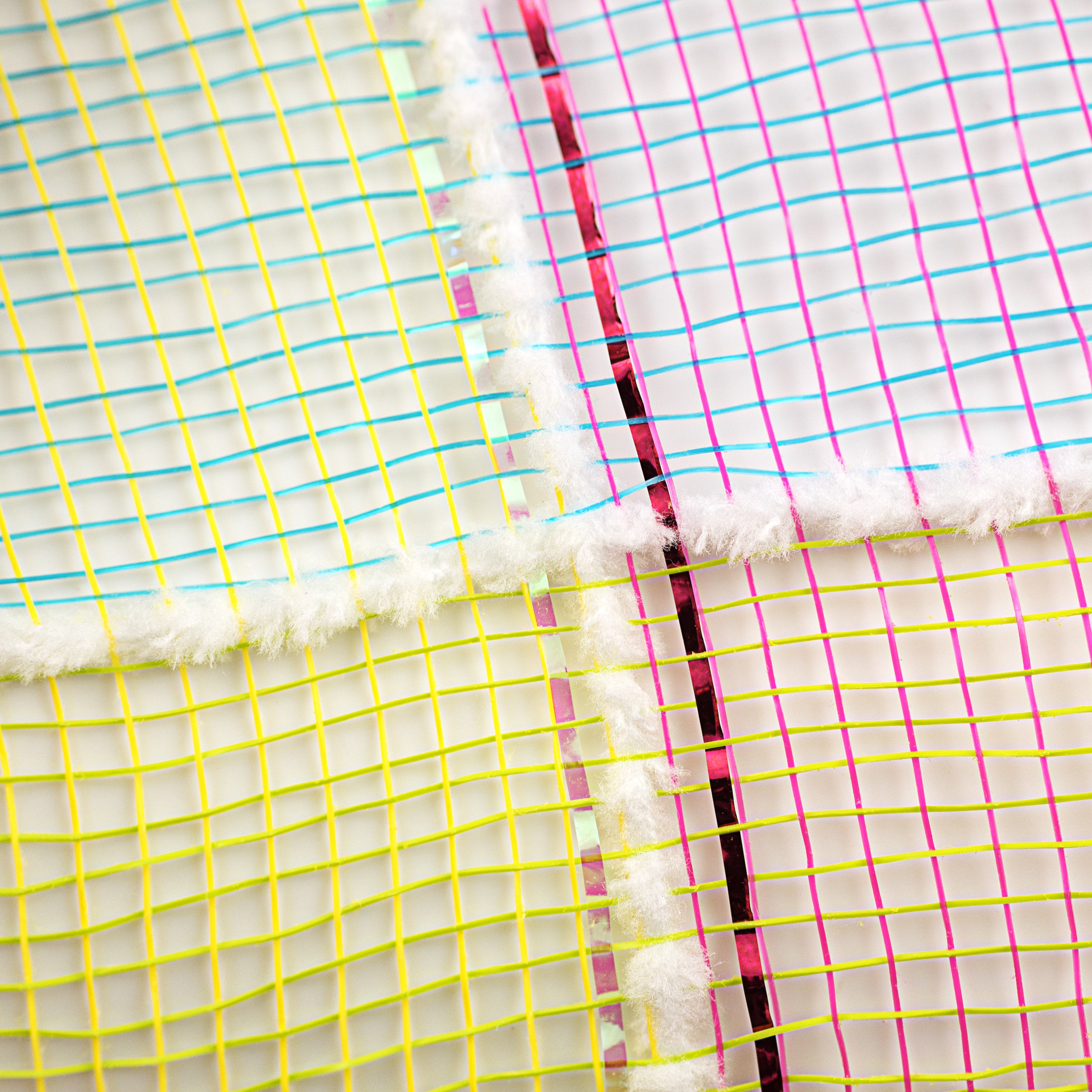 21" Plaid Squares Fuzzy Grid Mesh: Spring detail photo 3