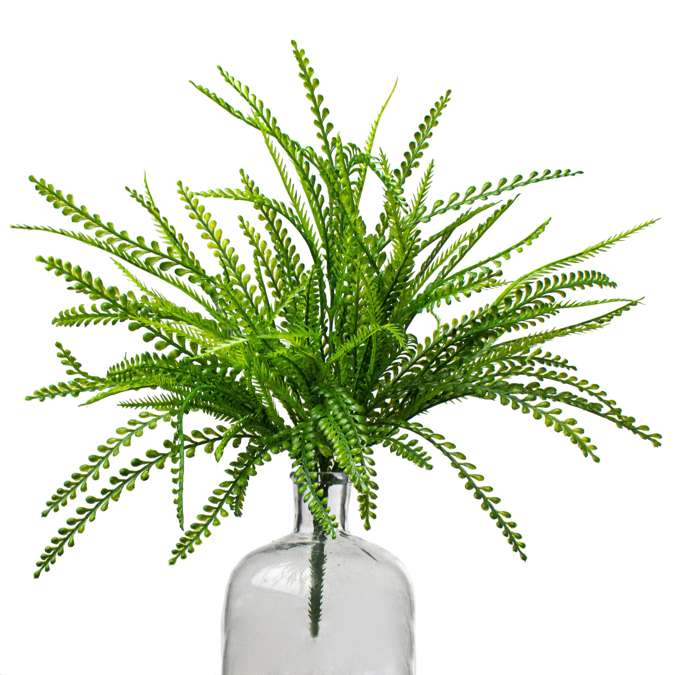 18" Plastic Leaf Button Fern Bush Item Number: 13094GN