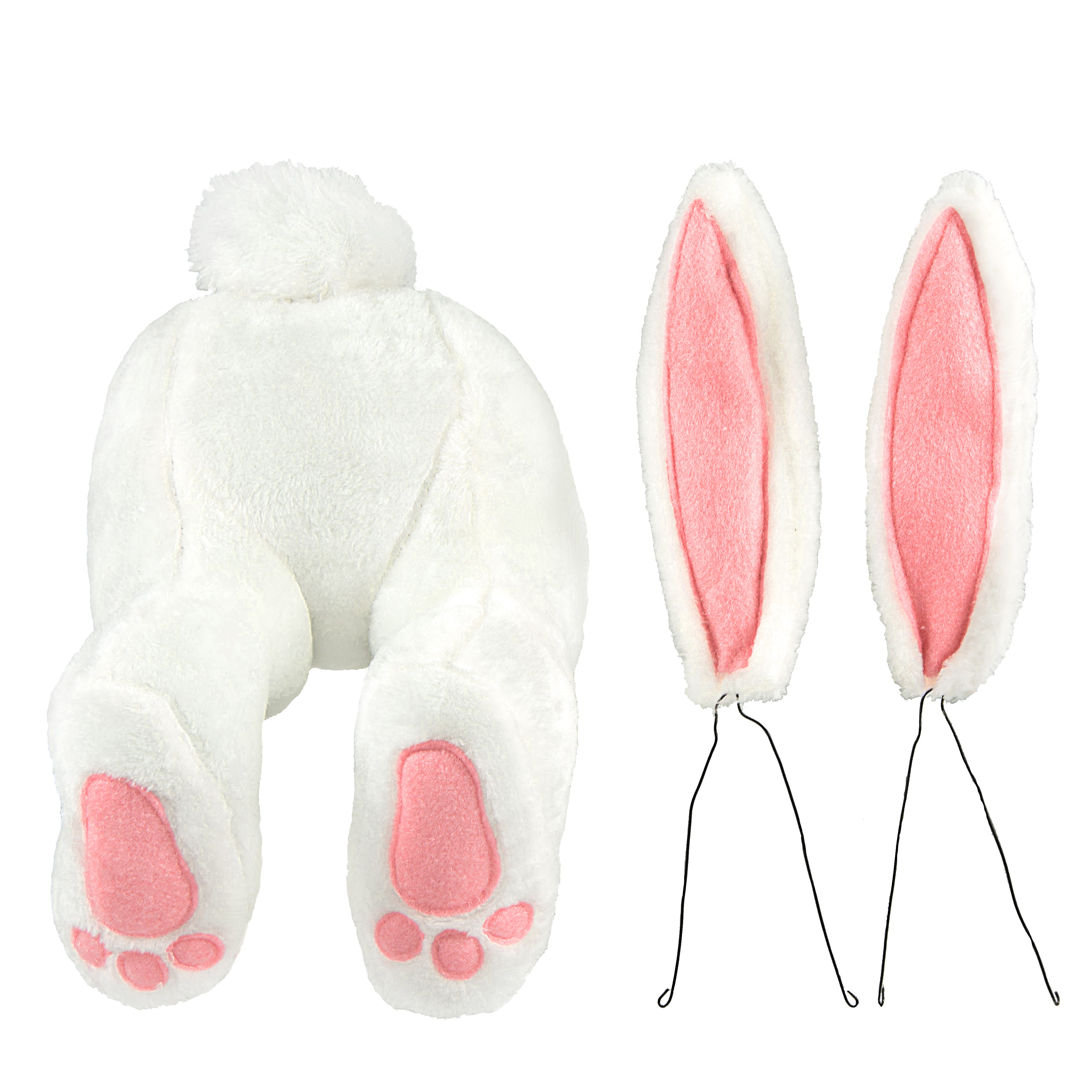 Plush Bunny Wreath Accent: White & Pink Item Number: HE7115