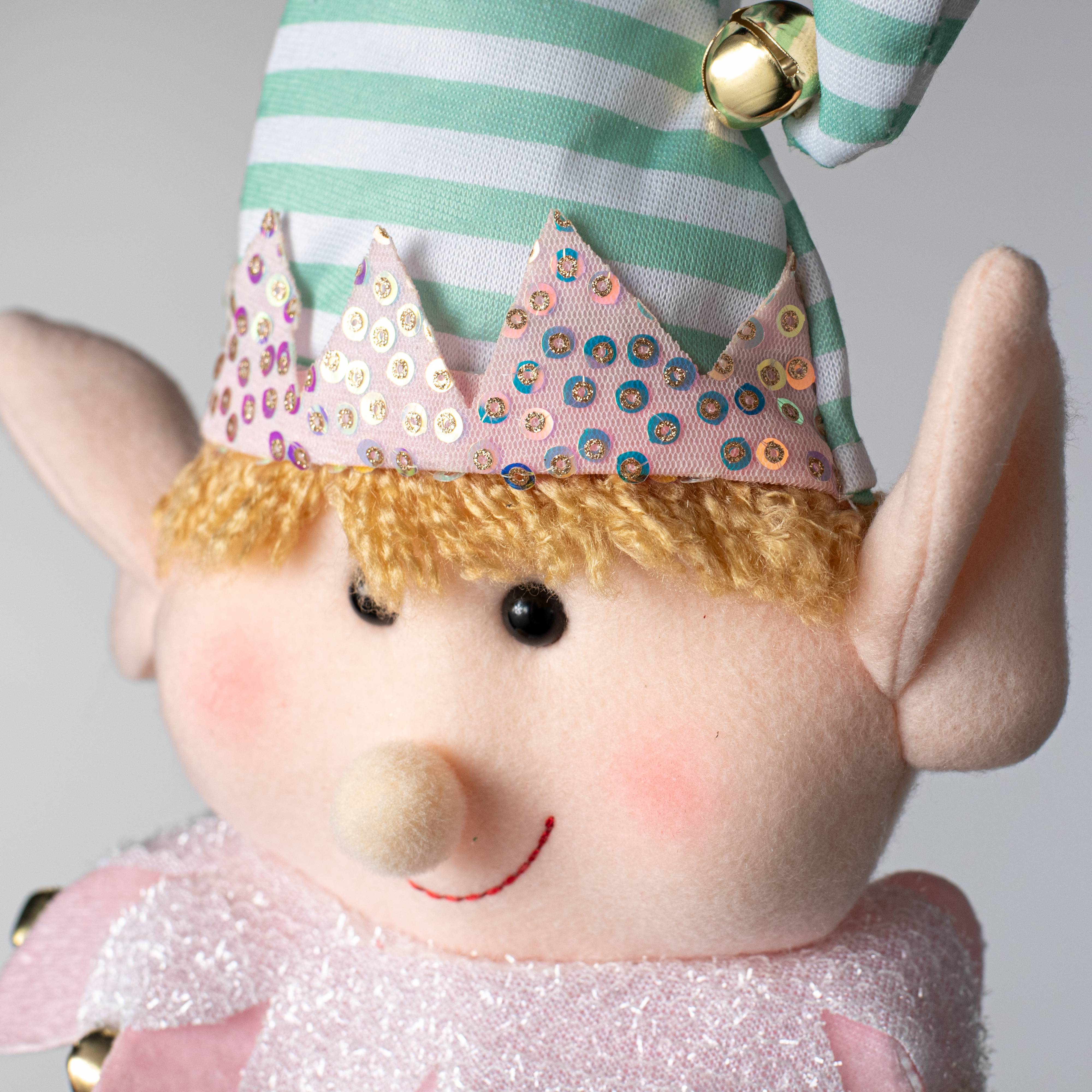 Plush Christmas Elf Wreath Accent Kit: Mint, Pink & Blue detail photo 4