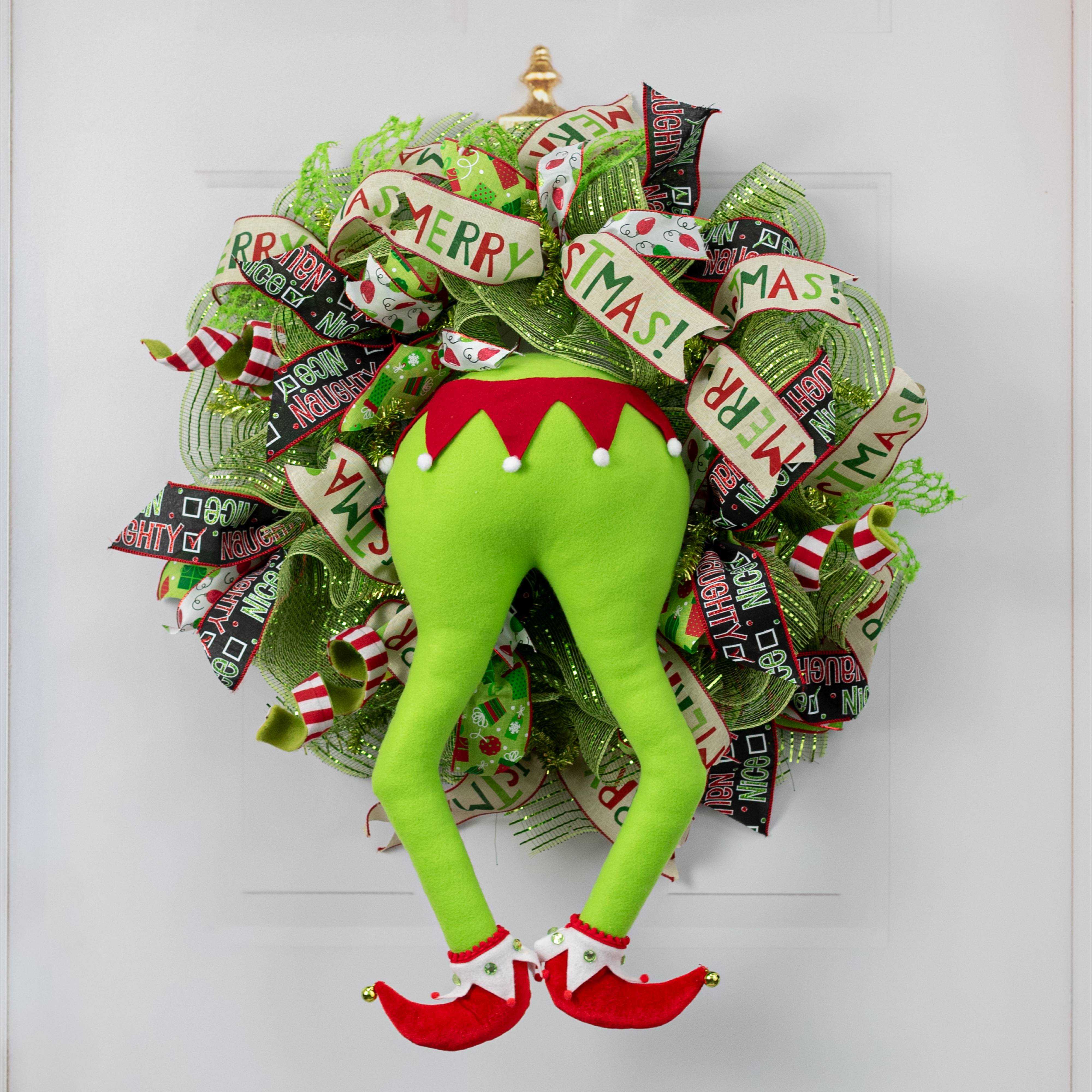 22" Plush Christmas Monster Elf Legs with Hanger Lifestyle Photo