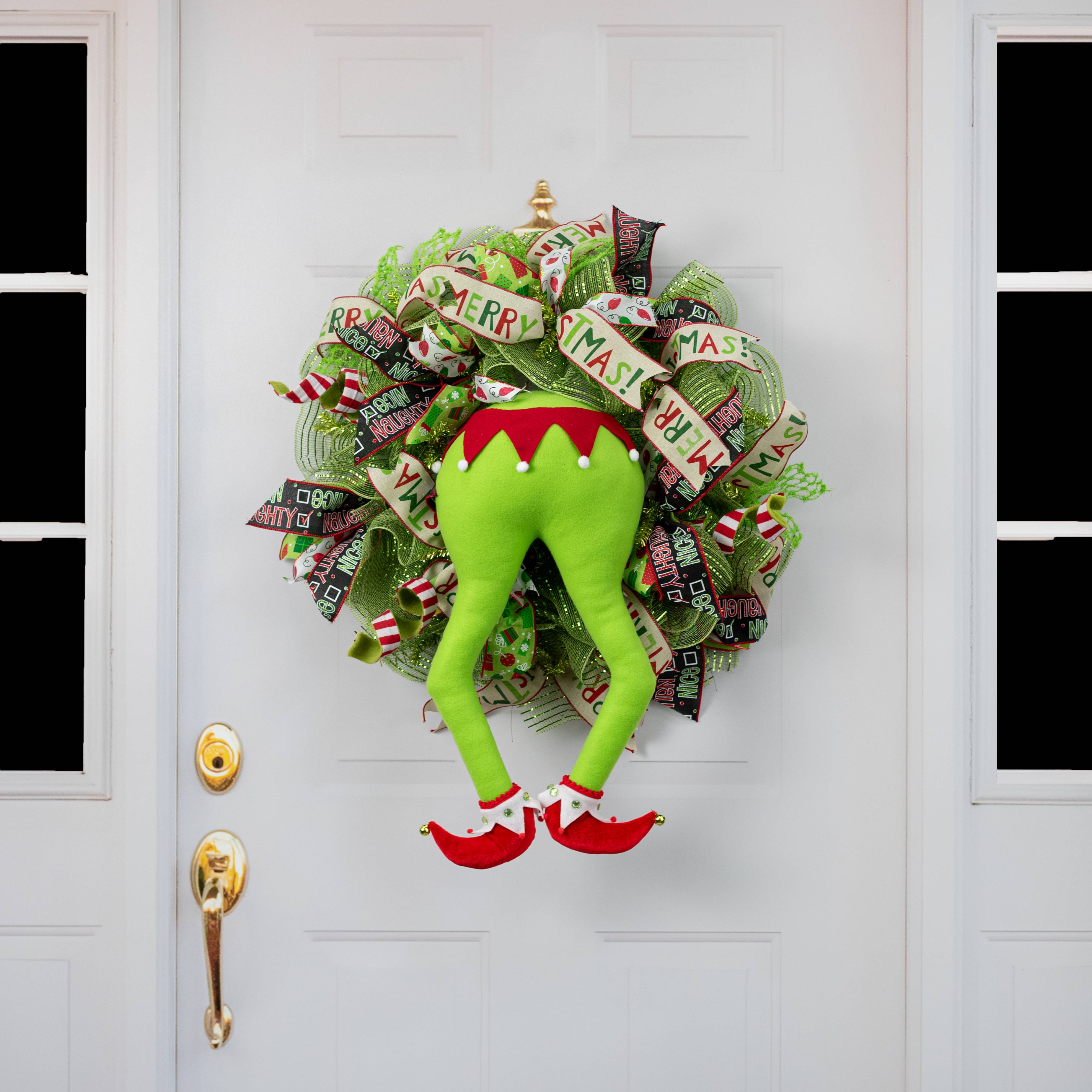 22" Plush Christmas Monster Elf Legs with Hanger detail photo 4