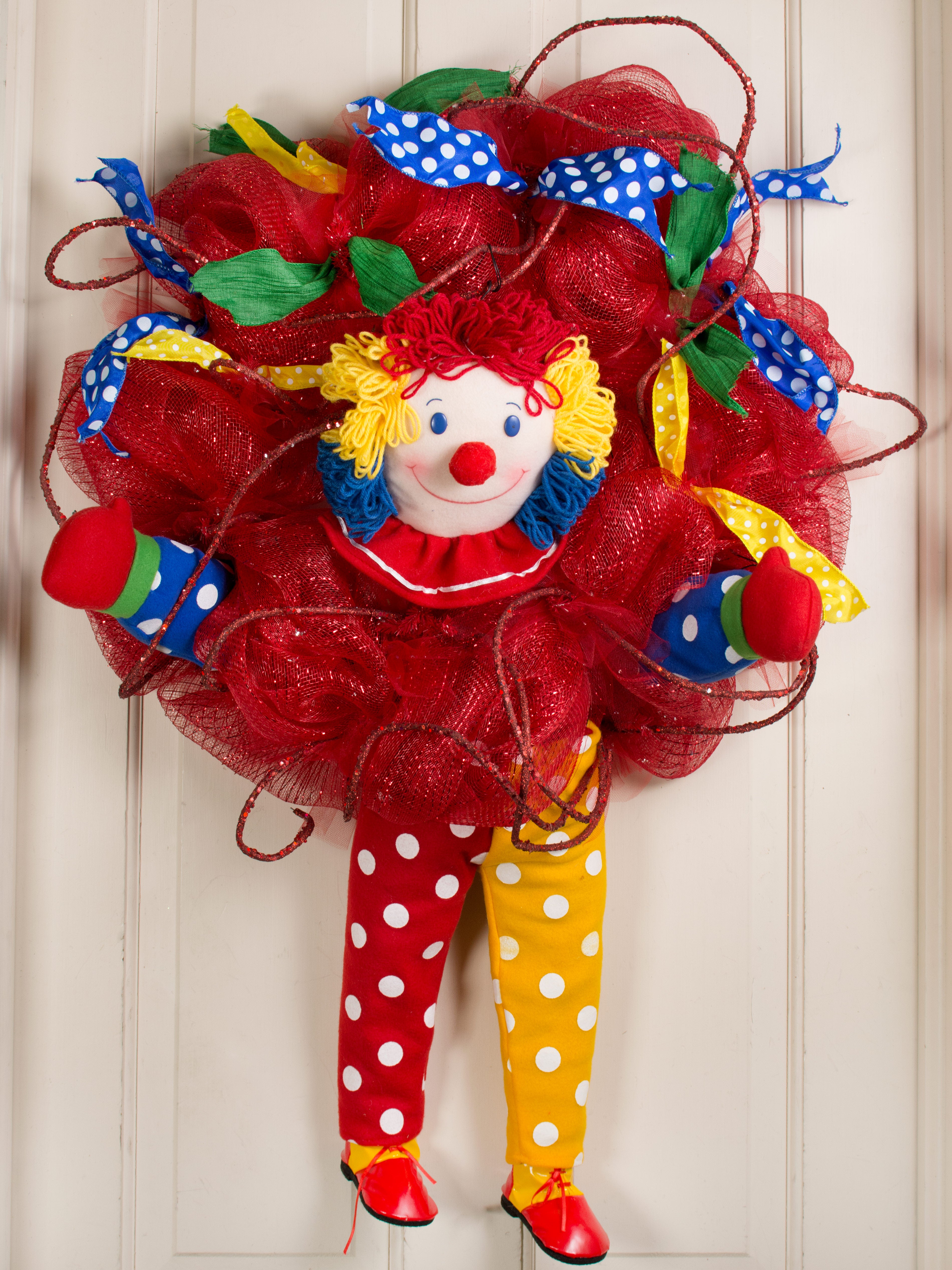 Plush Clown Wreath Accent Lifestyle Photo