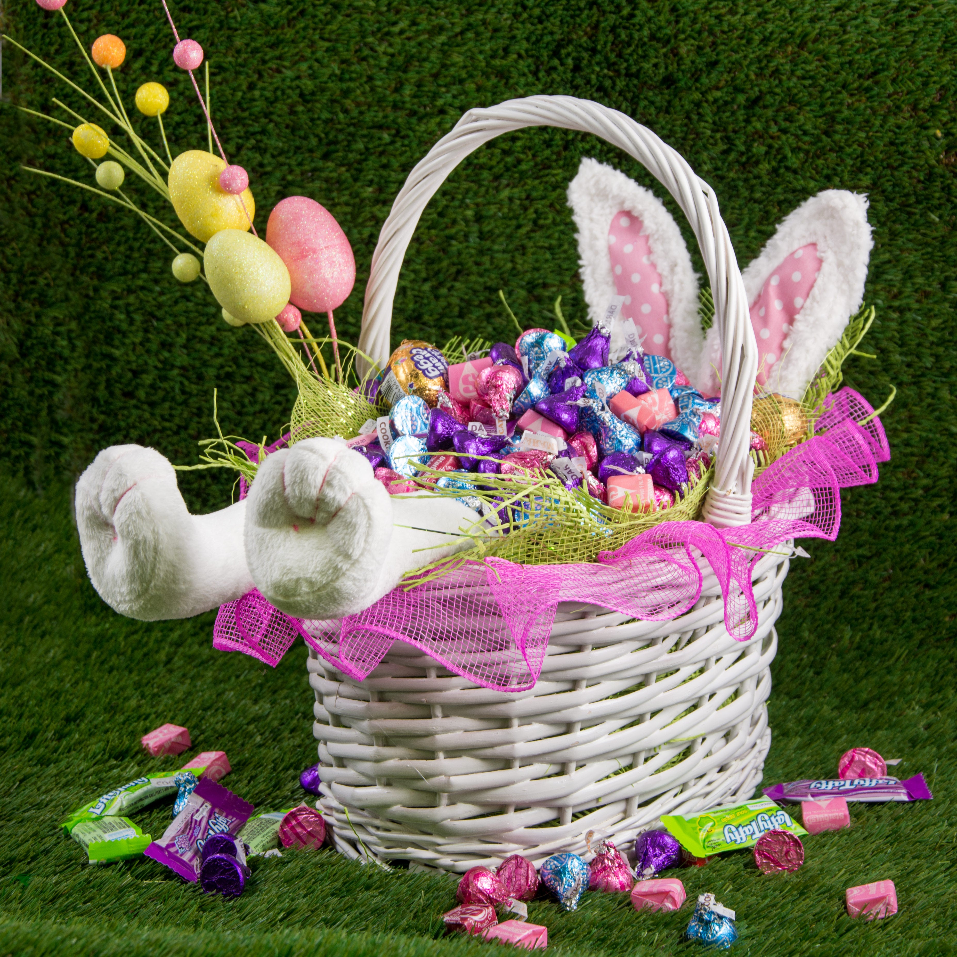 7" Plush Dangling Mini Bunny Leg Pair: White Lifestyle Photo