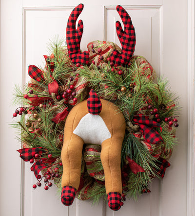 Plush Deer Bottom Wreath Accent Lifestyle Photo