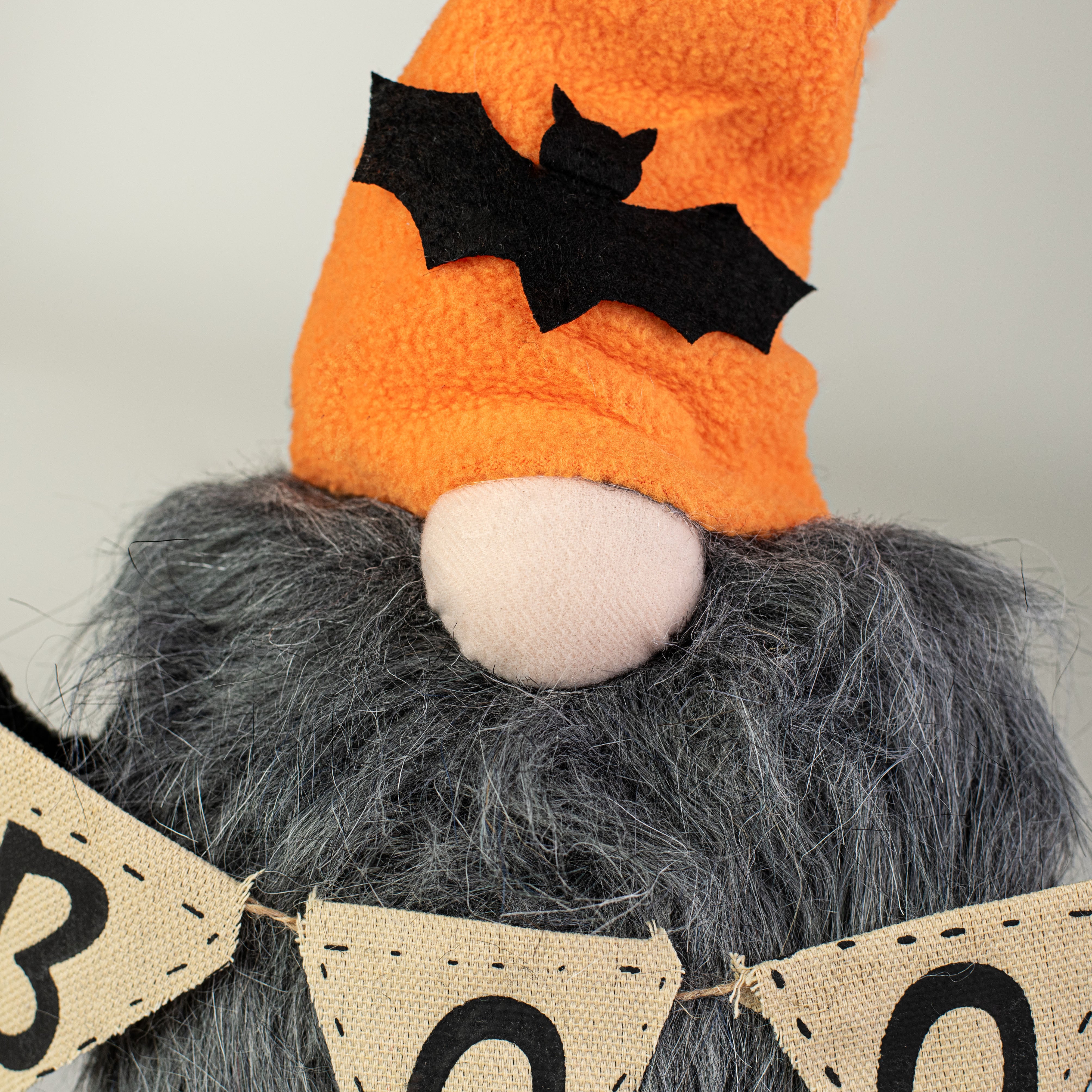 17" Plush Gnome Boo: Orange & Black Bats detail photo 3