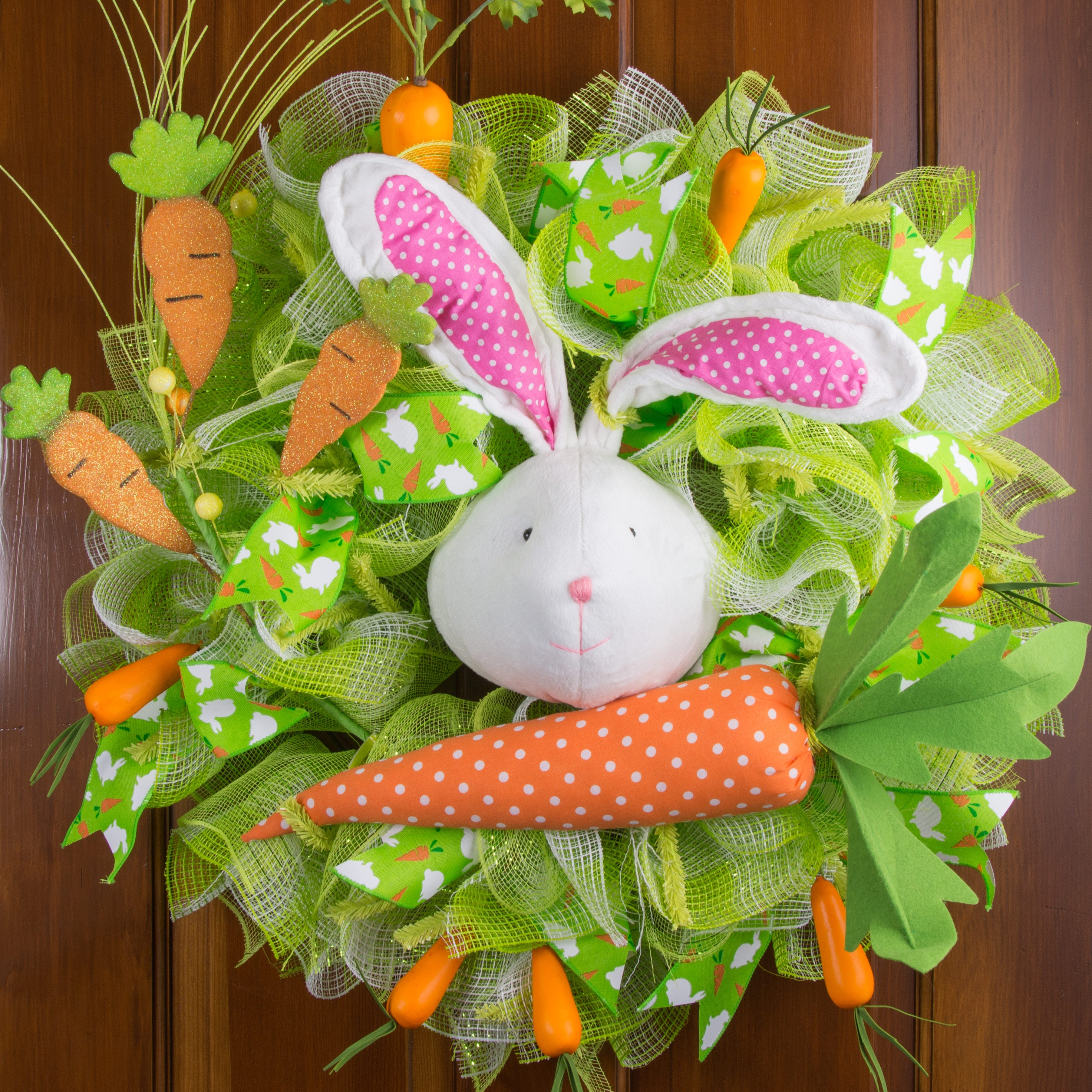 20" Plush Orange Polka Dot Fabric Carrot Lifestyle Photo
