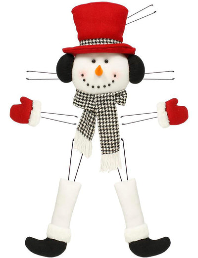 Plush Snowman Wreath Accent: Crimson & Houndstooth Item Number: XC610443