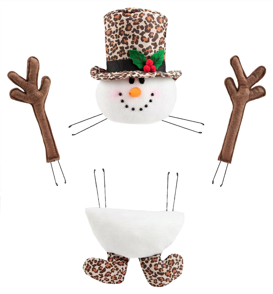 Plush Snowman Wreath Accent: Leopard Print Item Number: XC6196