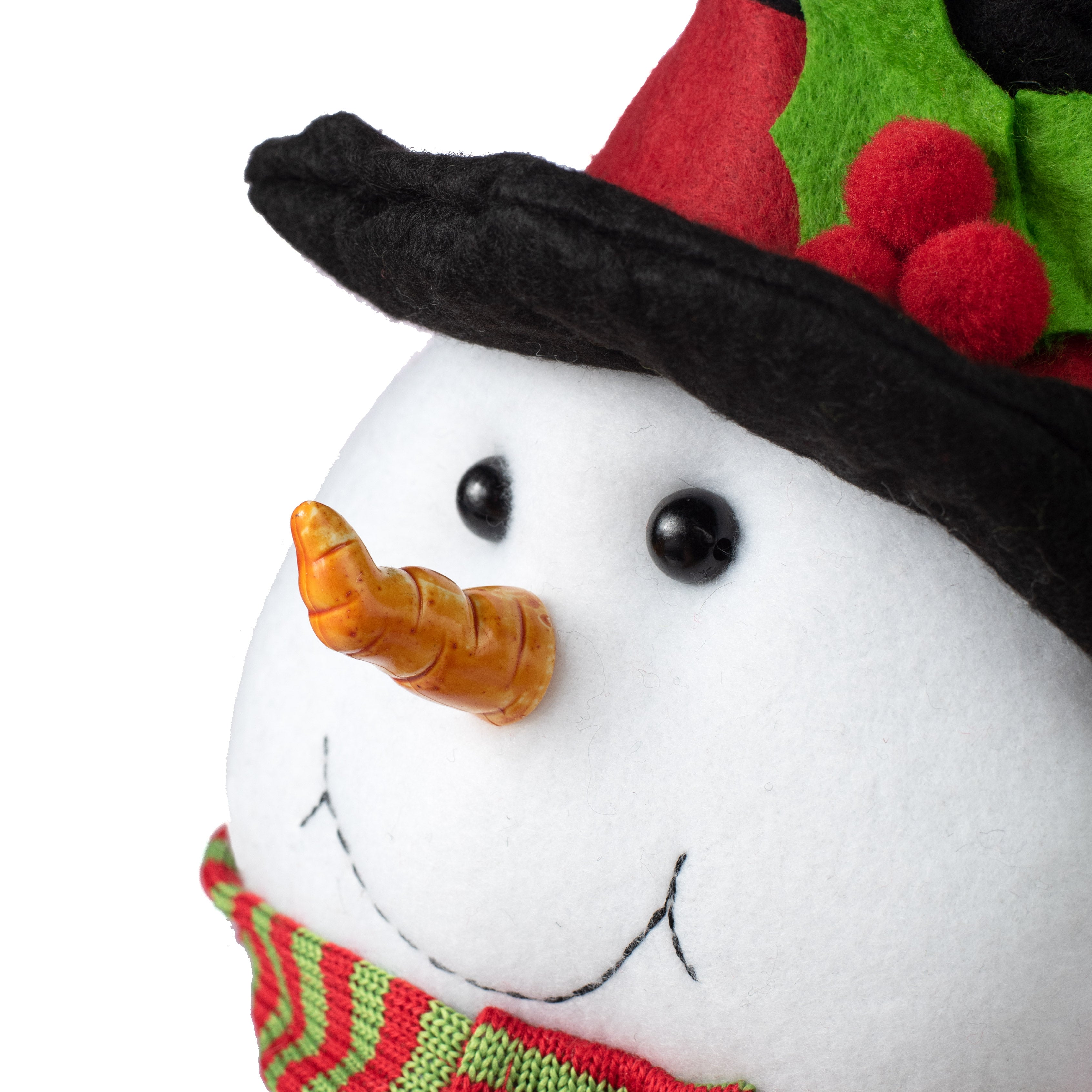 Plush Snowman Wreath Accent: Lime Green detail photo 3