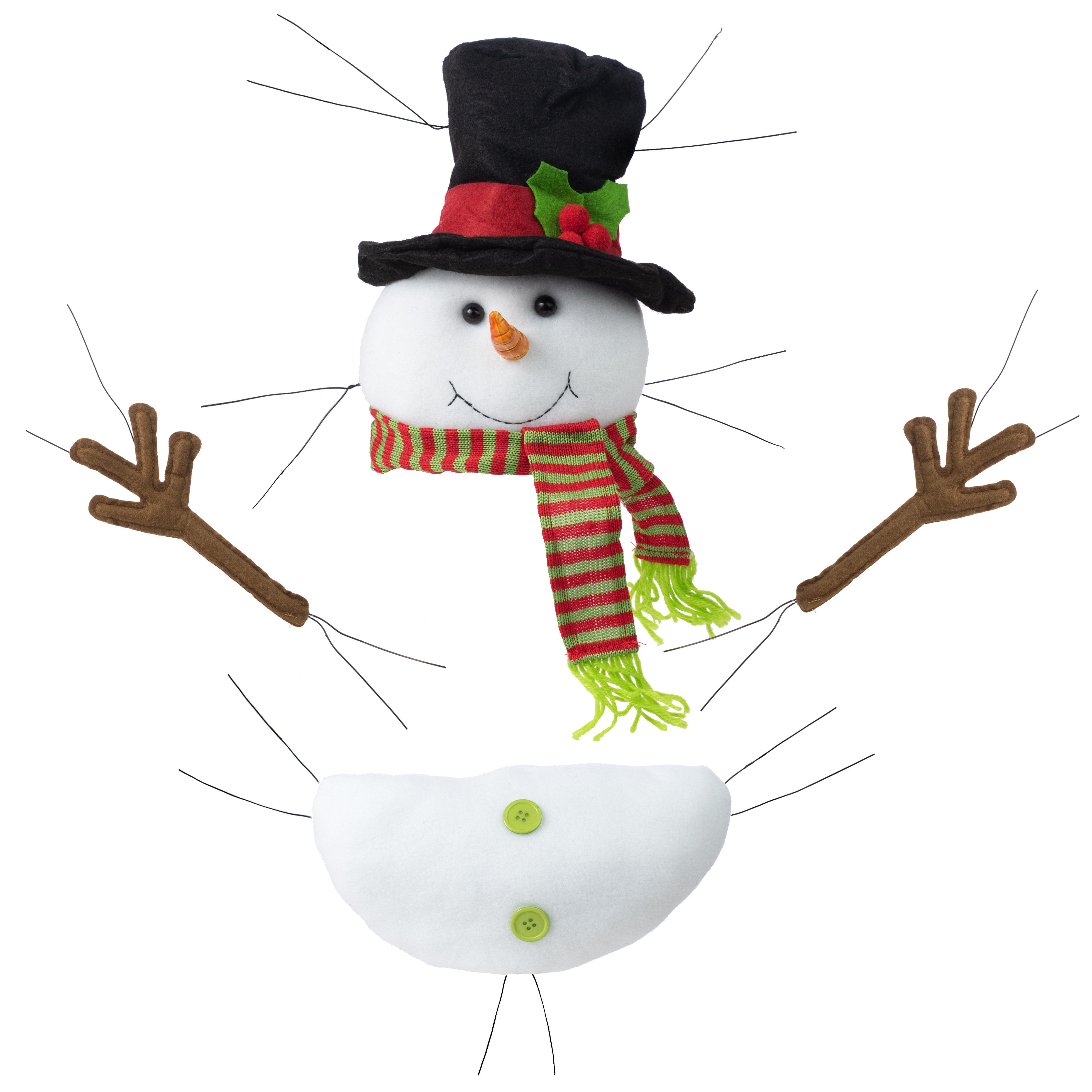 Plush Snowman Wreath Accent: Lime Green Item Number: XC6136