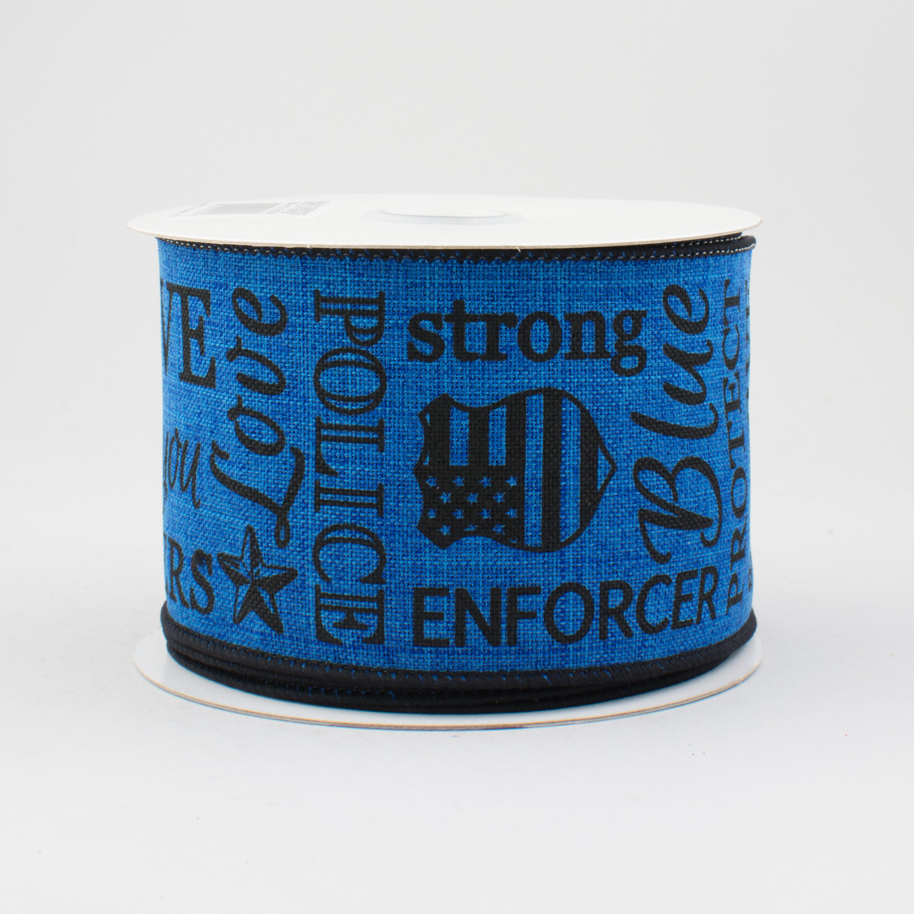 2.5" Police Support Ribbon: Black & Royal Blue (10 Yards)