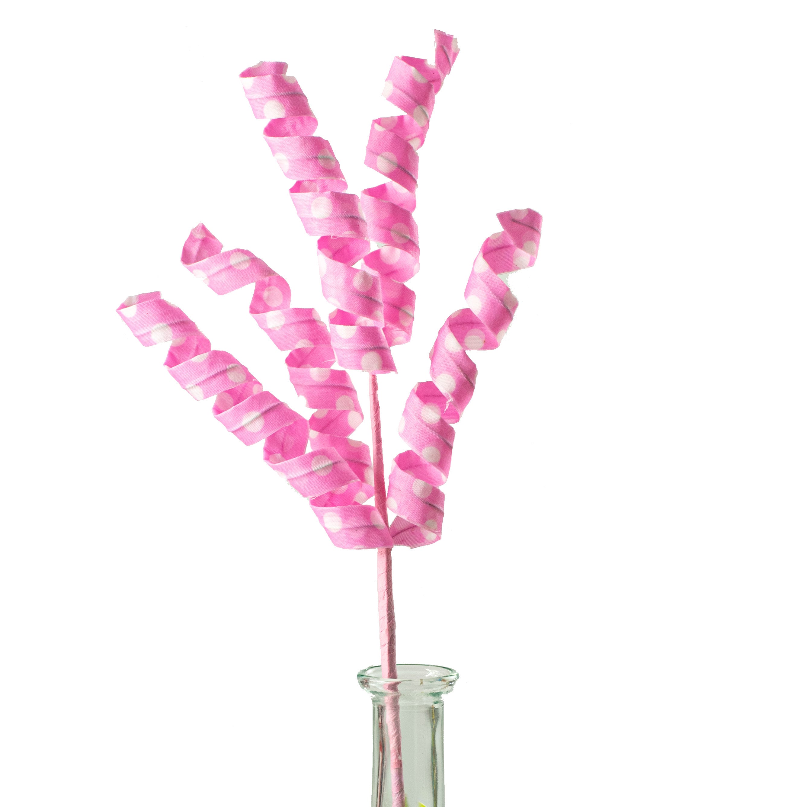 16" Polka Dot Curly Pick: Pink & White Item Number: 62594PK