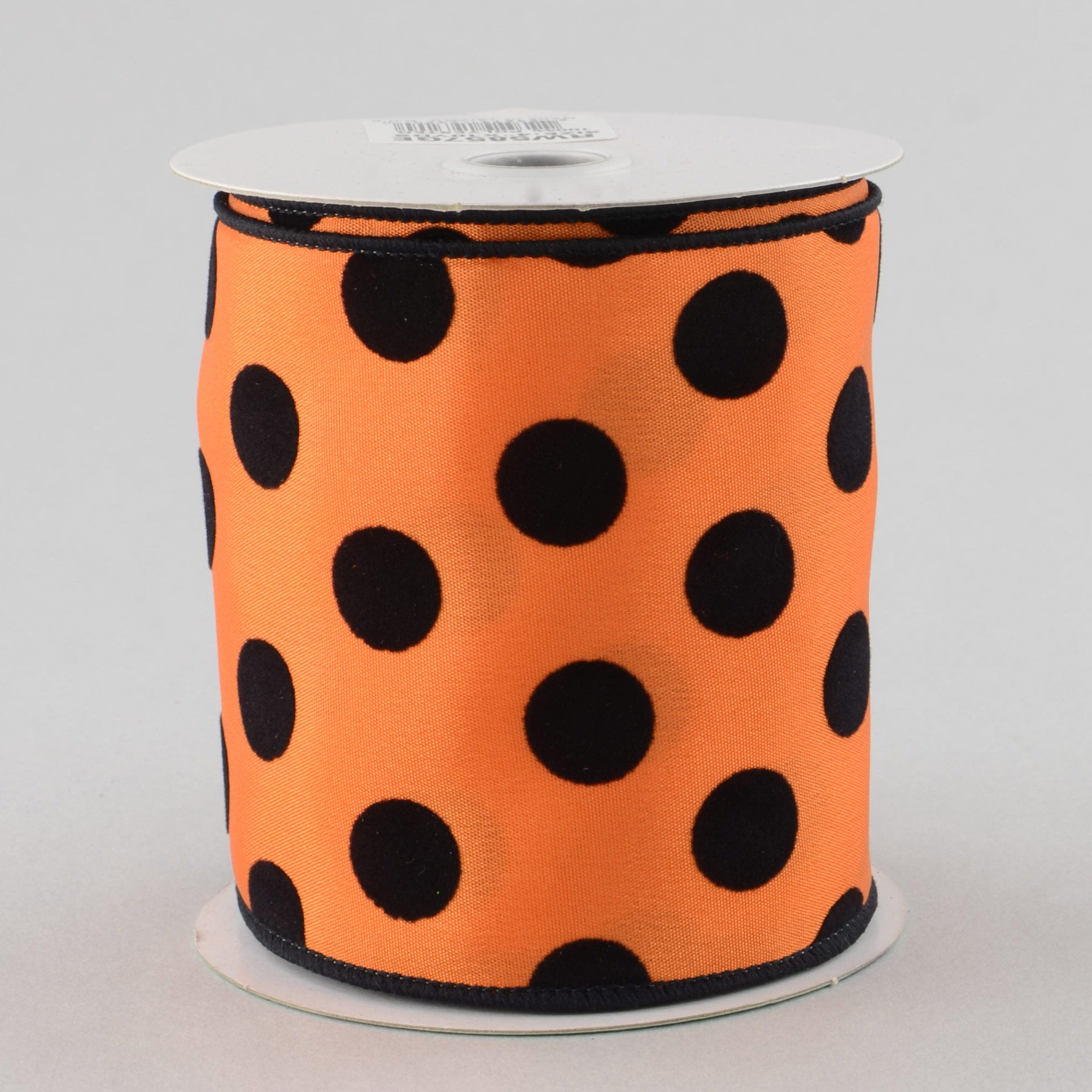 4" Polka Dot Ribbon: Orange & Black (10 Yards)