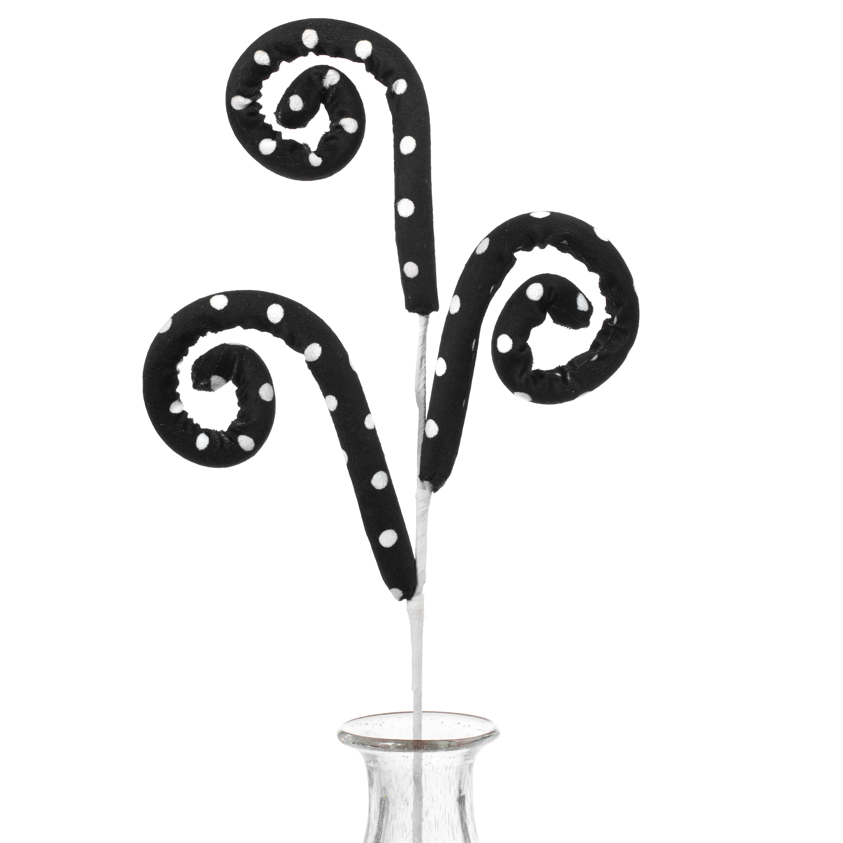 29" Polka Dot Swirl Spray: Black & White Item Number: 62376BKWT