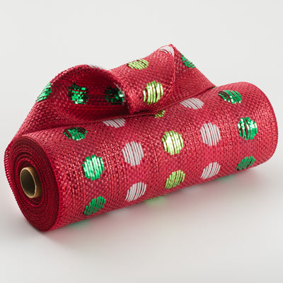 10" Polka Dot Woven Mesh: Red, Green, White Item Number: XB108410-09