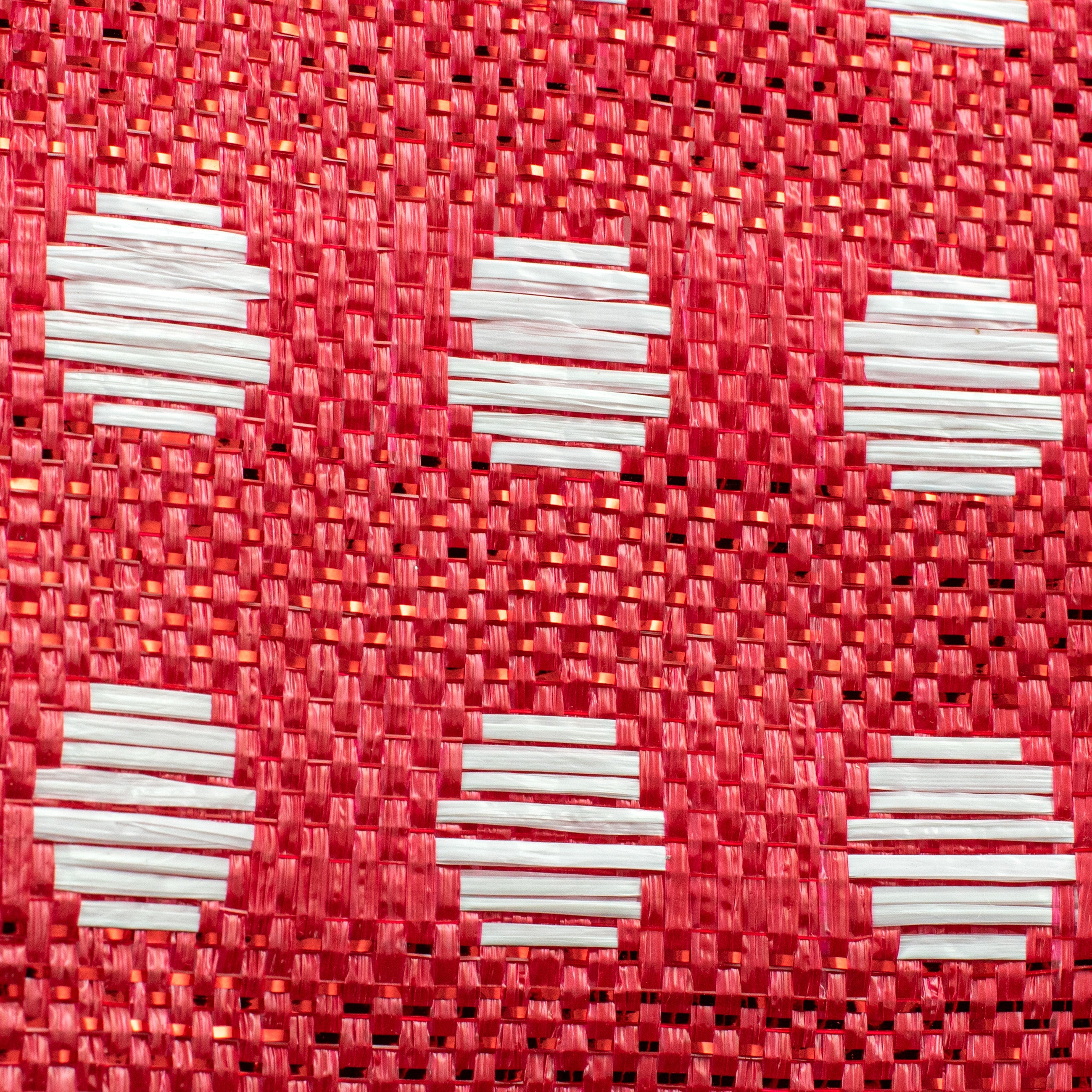 10" Polka Dot Woven Mesh: Red & White detail photo 3