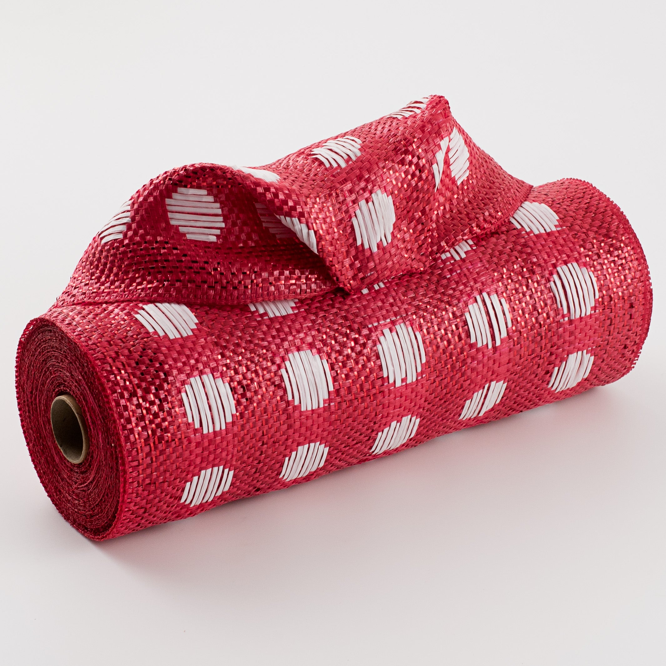 10" Polka Dot Woven Mesh: Red & White Item Number: XB108410-13