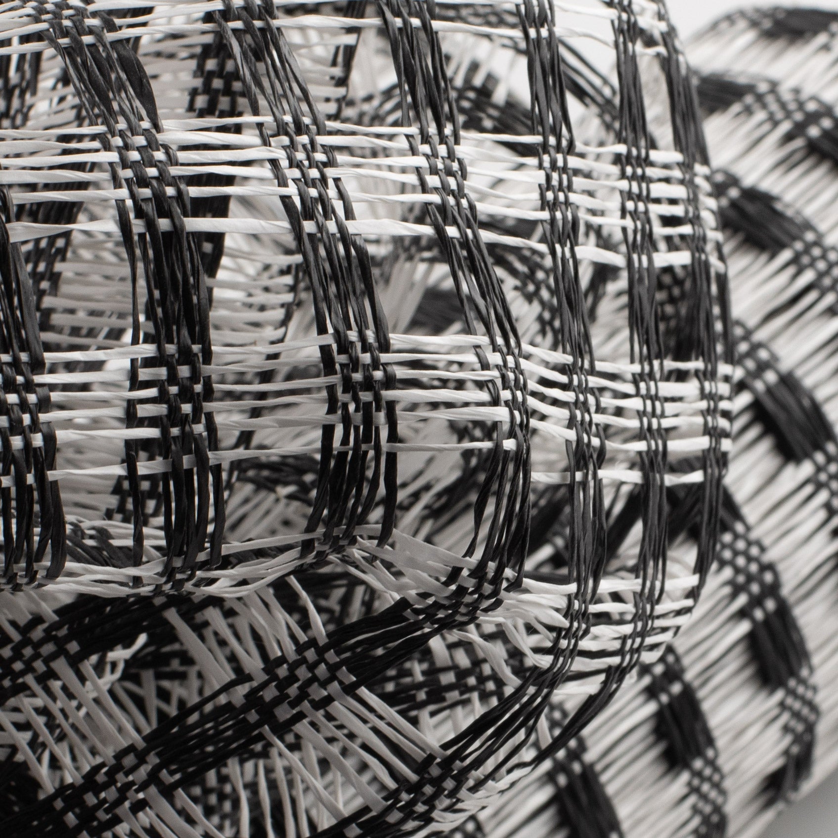 21" Poly Burlap Check Mesh: Black & White Lifestyle Photo