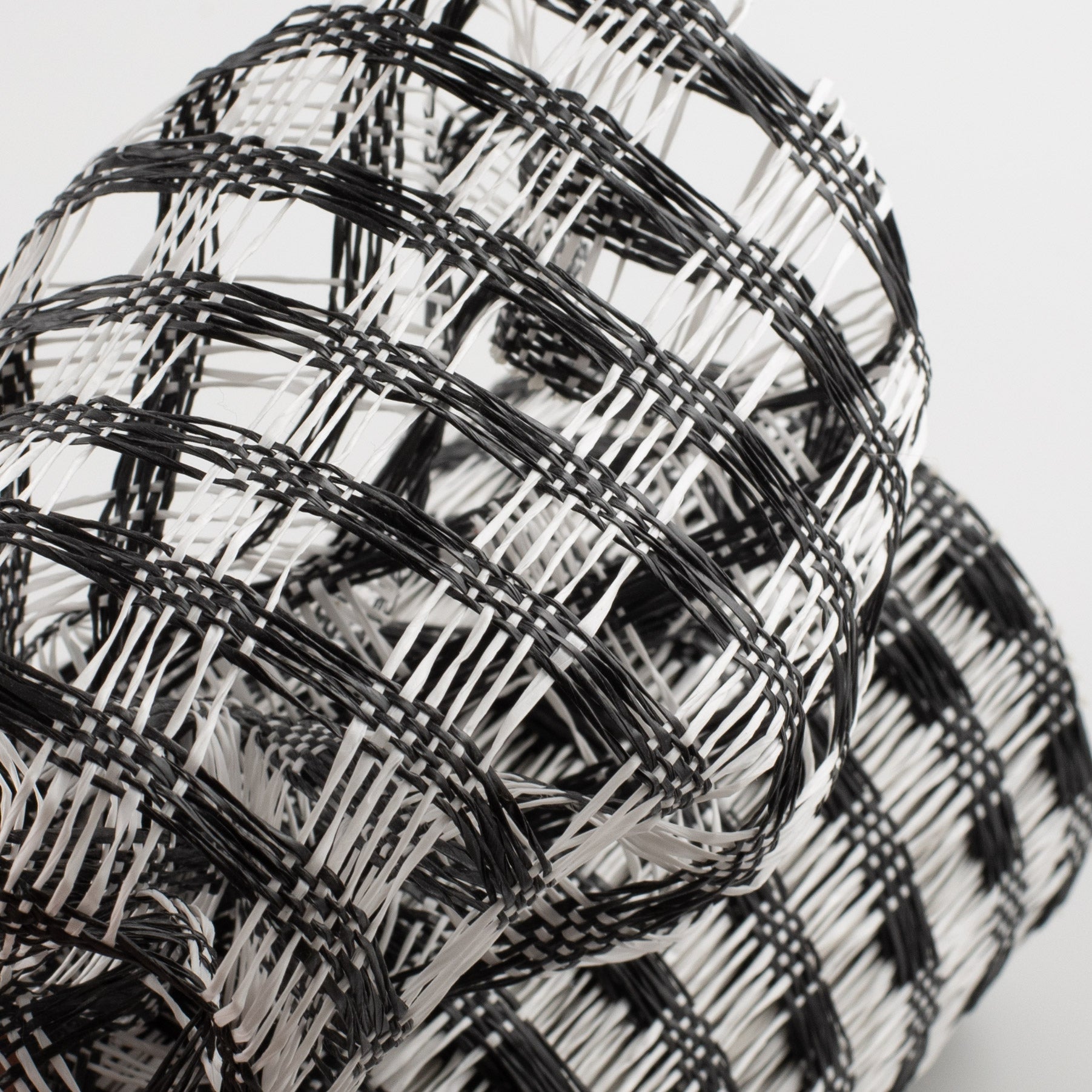 10" Poly Burlap Check Mesh: Black & White Lifestyle Photo