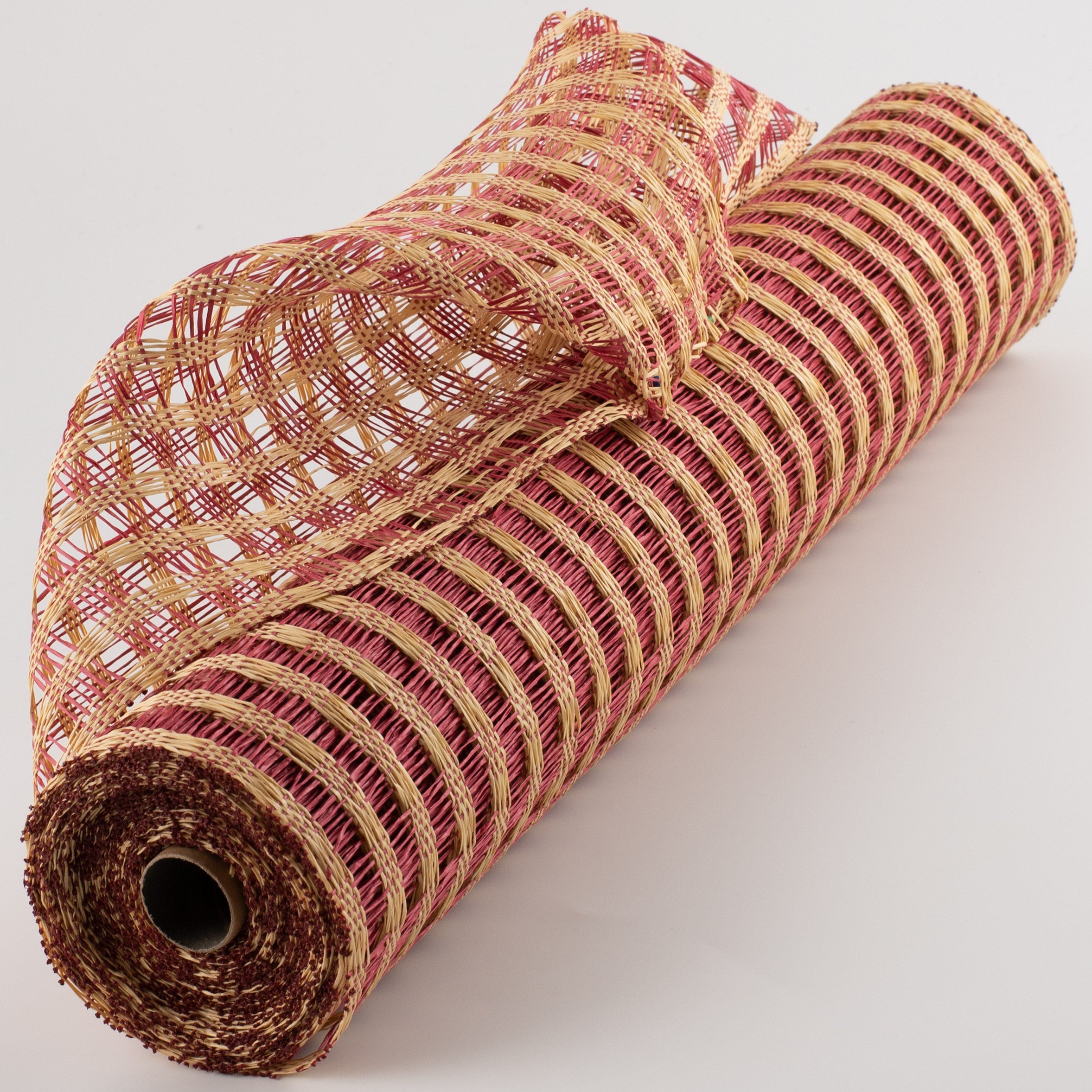 21" Poly Burlap Check Mesh: Cranberry & Beige Item Number: RP9121F7