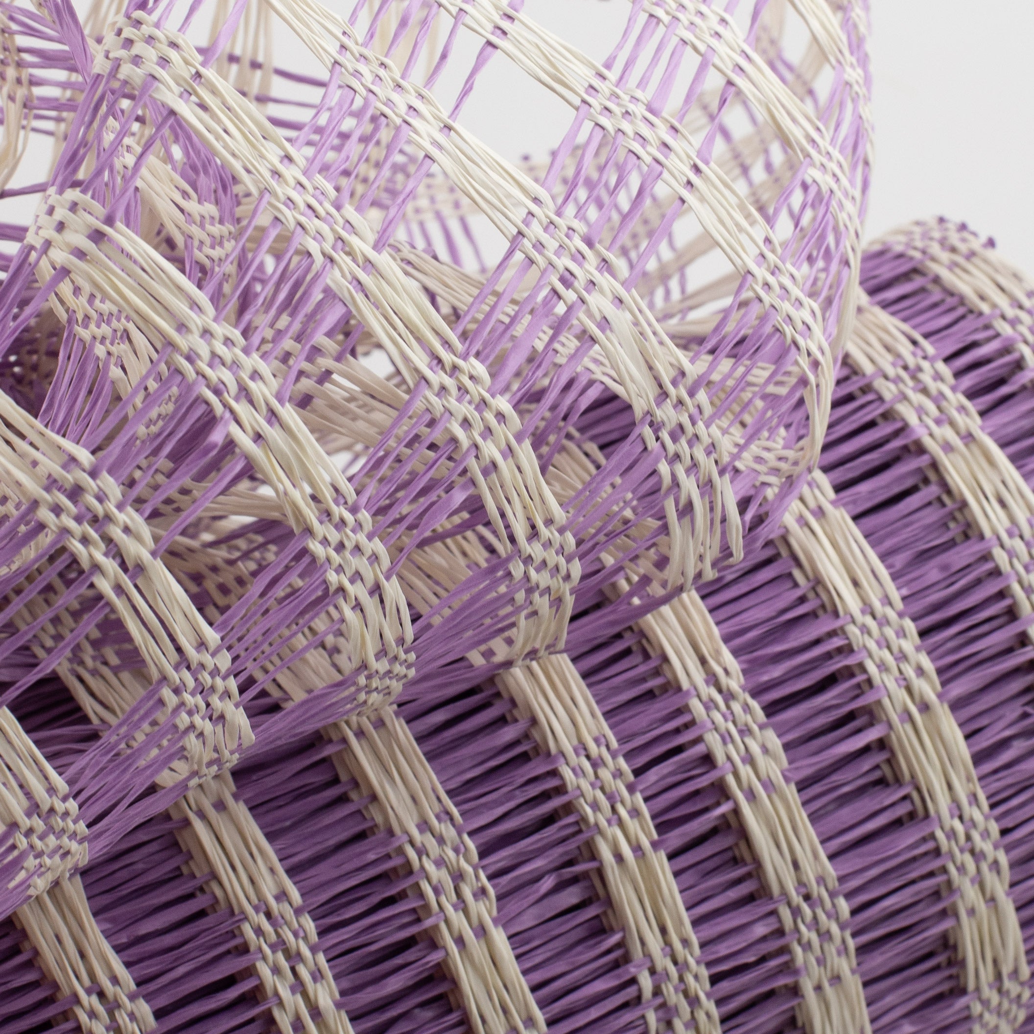 10" Poly Burlap Check Mesh: Lavender & Cream Lifestyle Photo