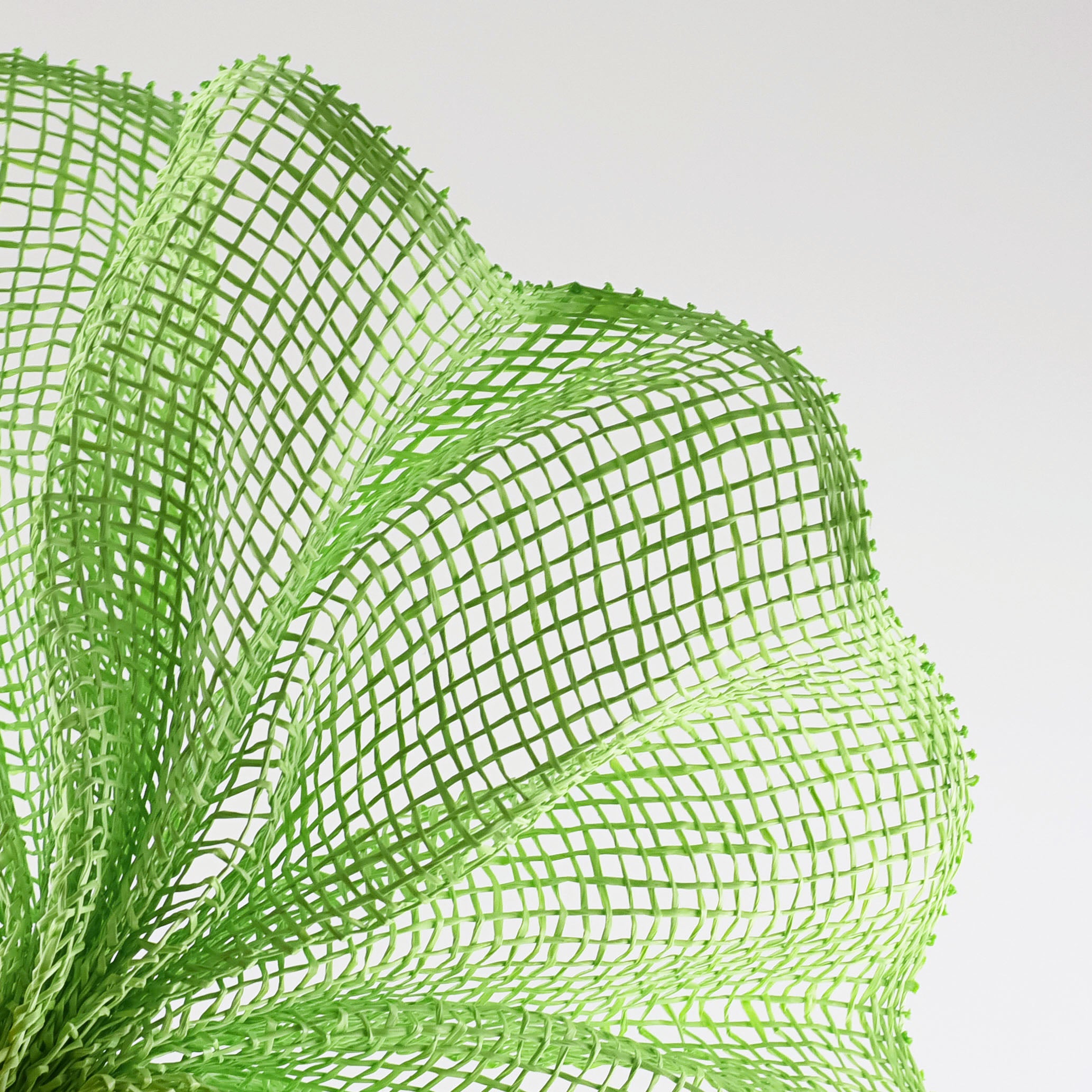 10" Poly Burlap Mesh: Fresh Green Lifestyle Photo