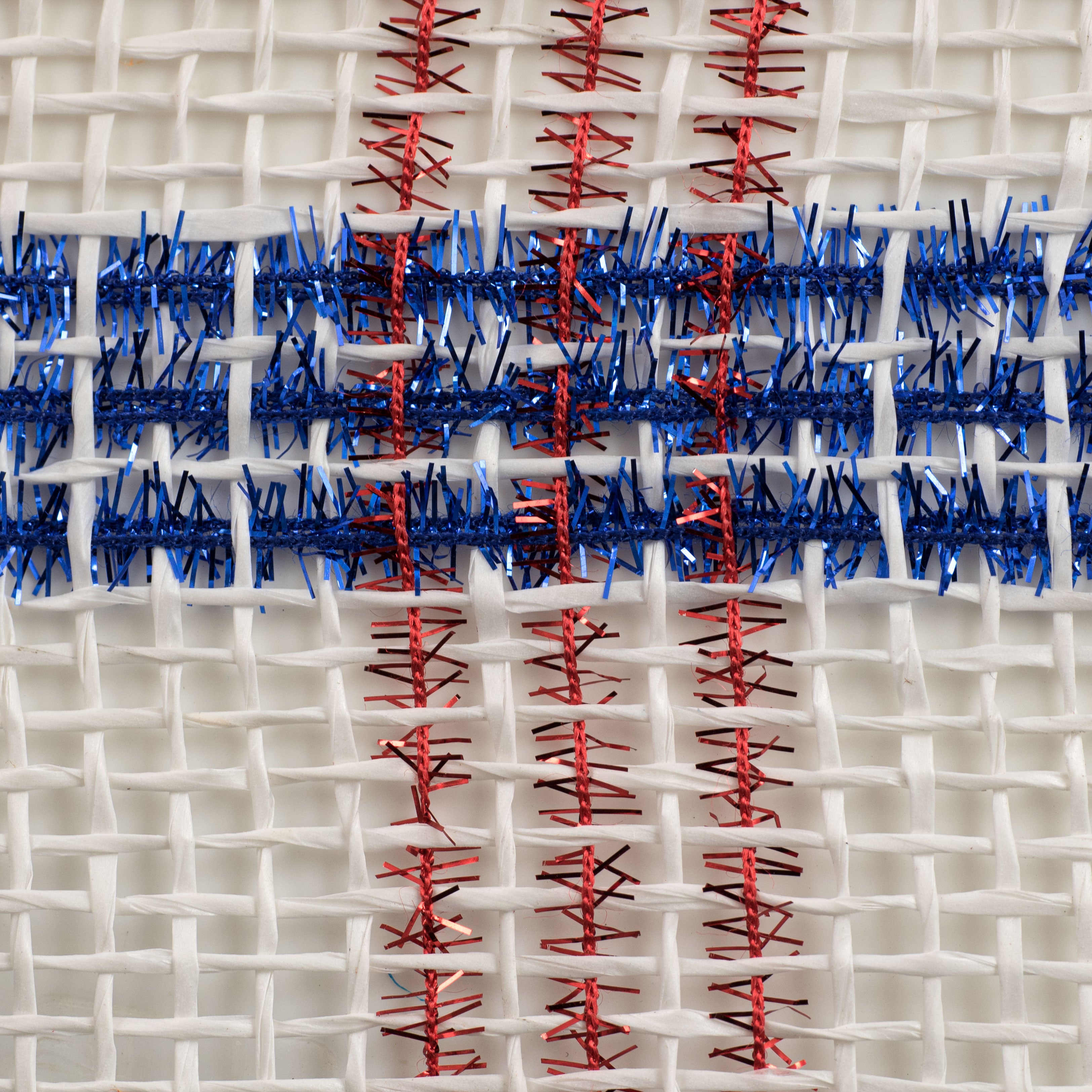 10" Poly Burlap Mesh: Patriotic Tinsel Check detail photo 3