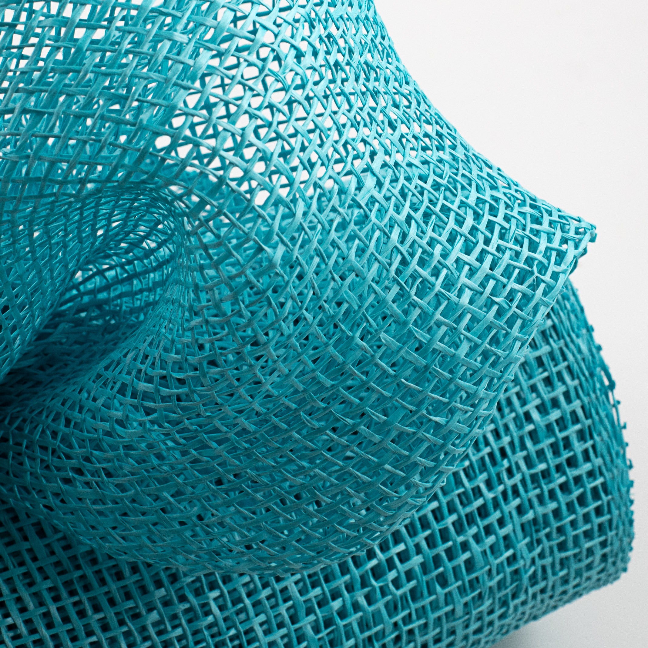 10" Poly Burlap Mesh: Turquoise Blue Lifestyle Photo