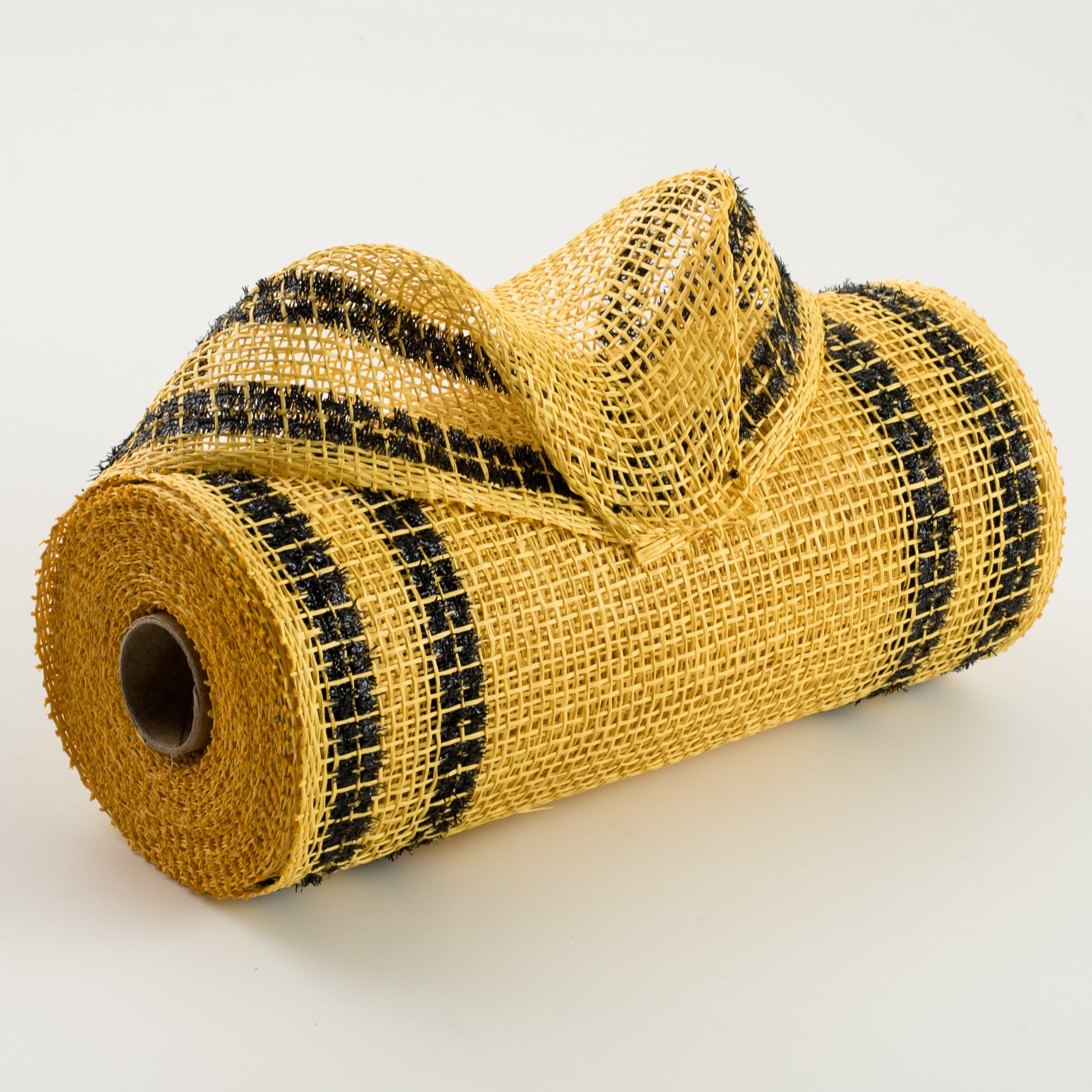 10" Poly Burlap Tinsel Border Mesh: Yellow & Black Item Number: RP8405N2