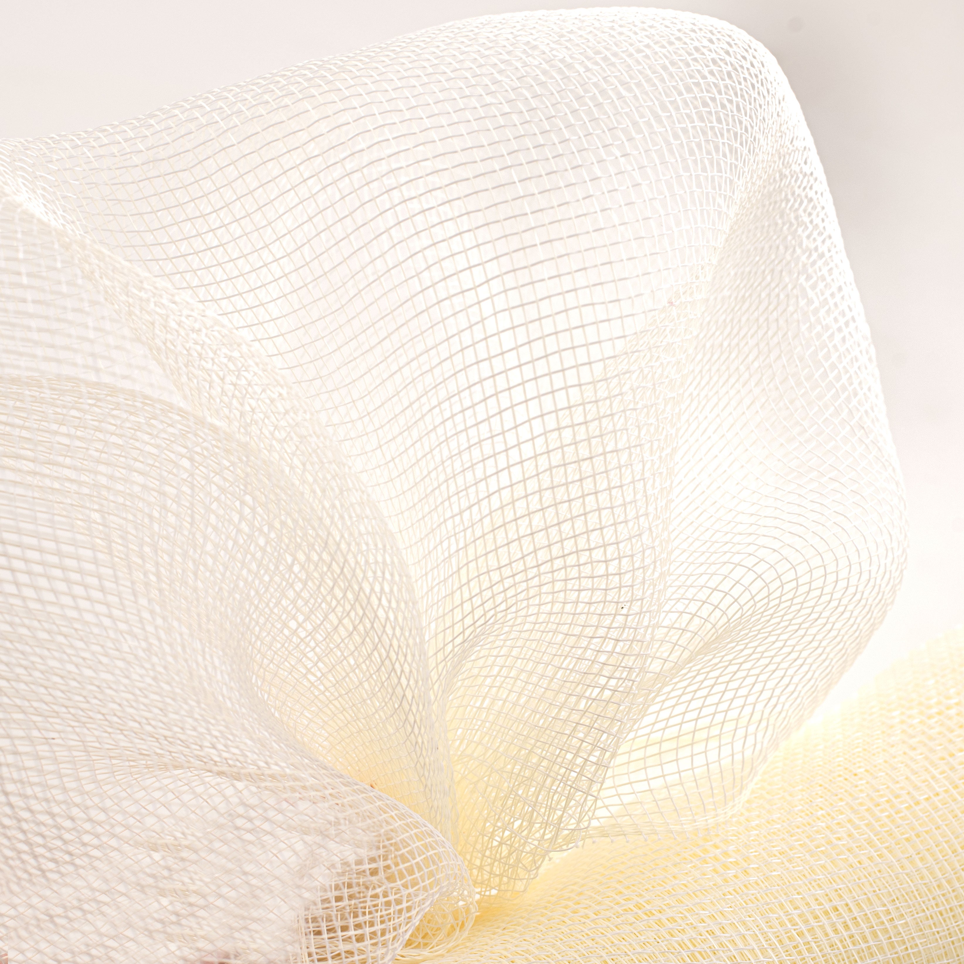 21" Poly Deco Mesh: 2-Tone Cream & White Lifestyle Photo