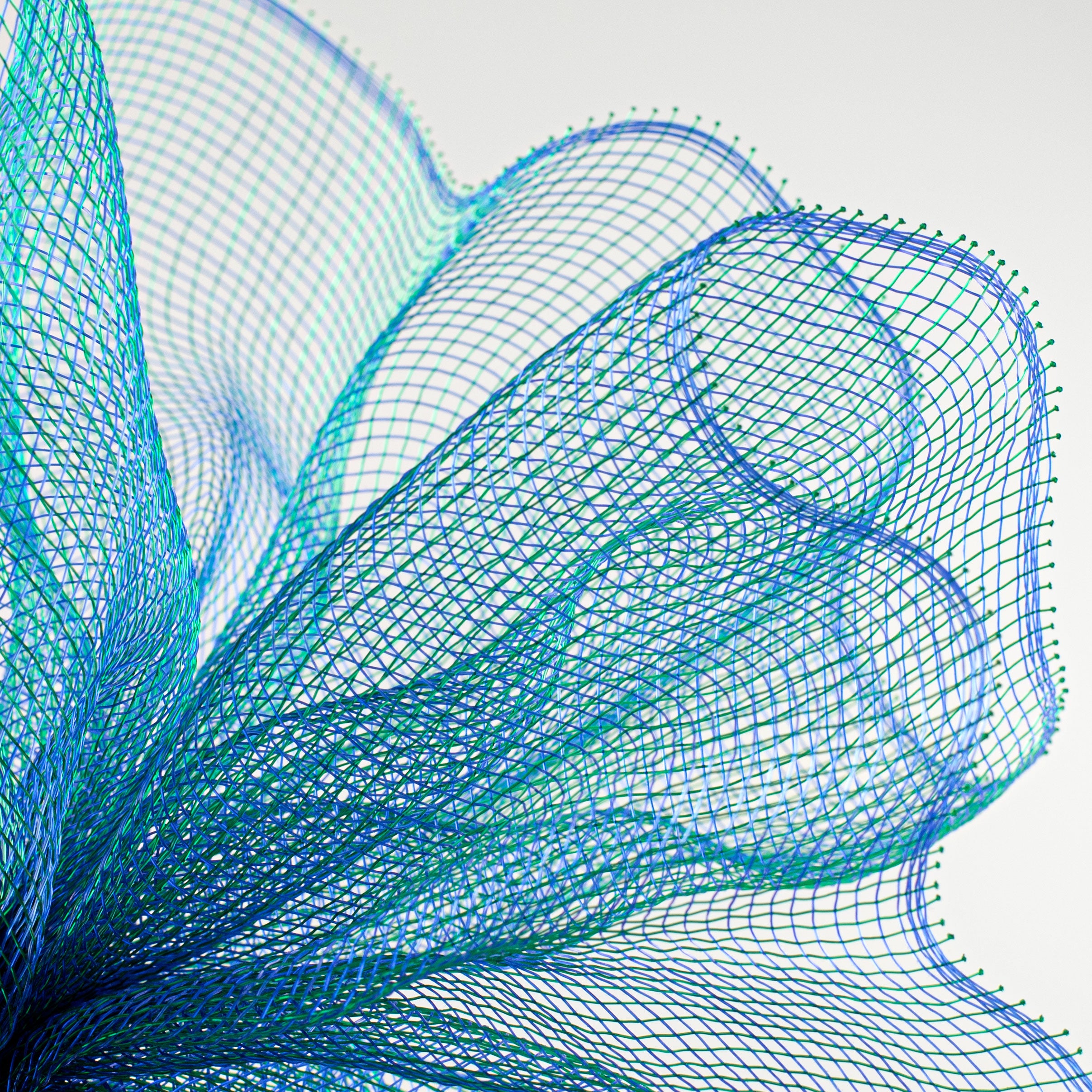 10" Poly Deco Mesh: 2-Tone Peacock Blue Lifestyle Photo