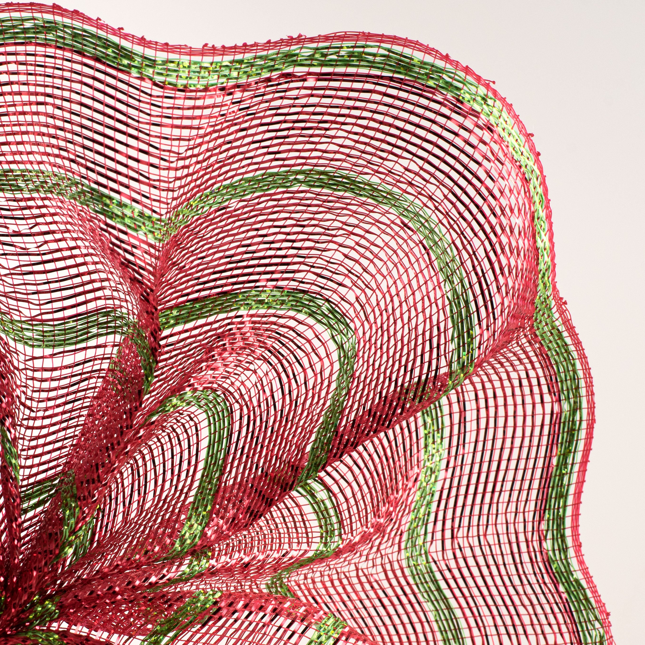 10" Poly Deco Mesh: Deluxe Red/Lime Stripe Lifestyle Photo