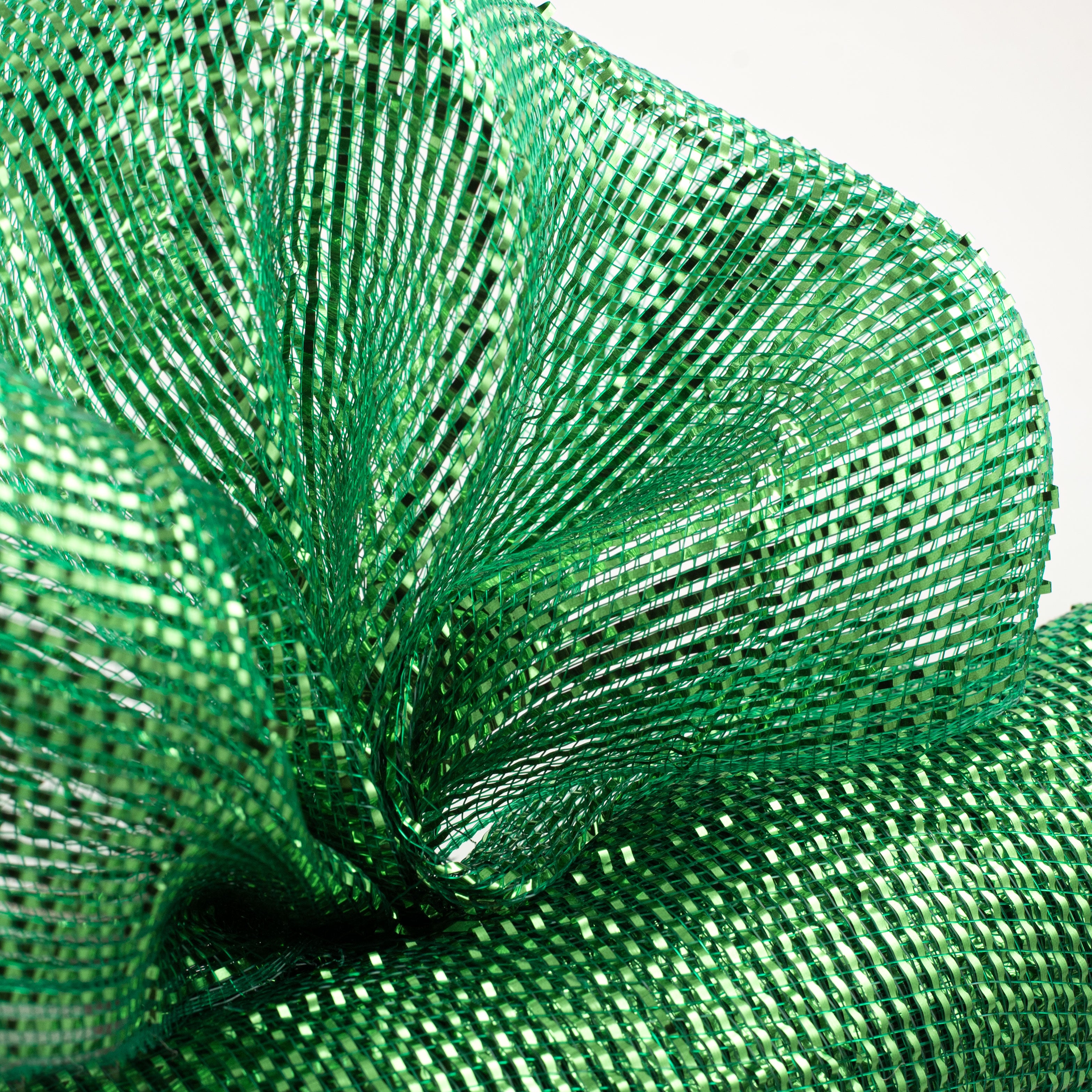 21" Poly Deco Mesh: Deluxe Wide Foil Green Lifestyle Photo