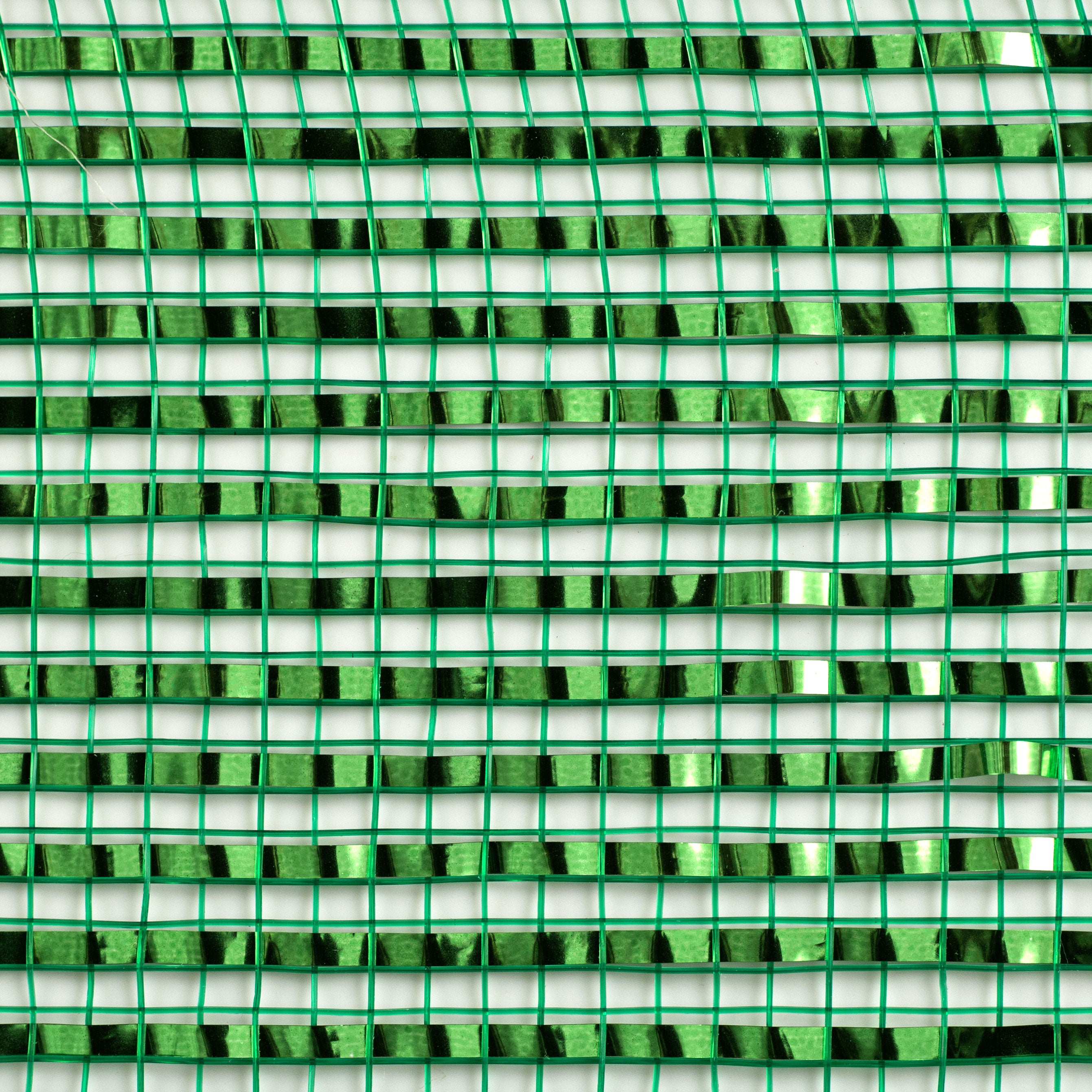 21" Poly Deco Mesh: Deluxe Wide Foil Green detail photo 3