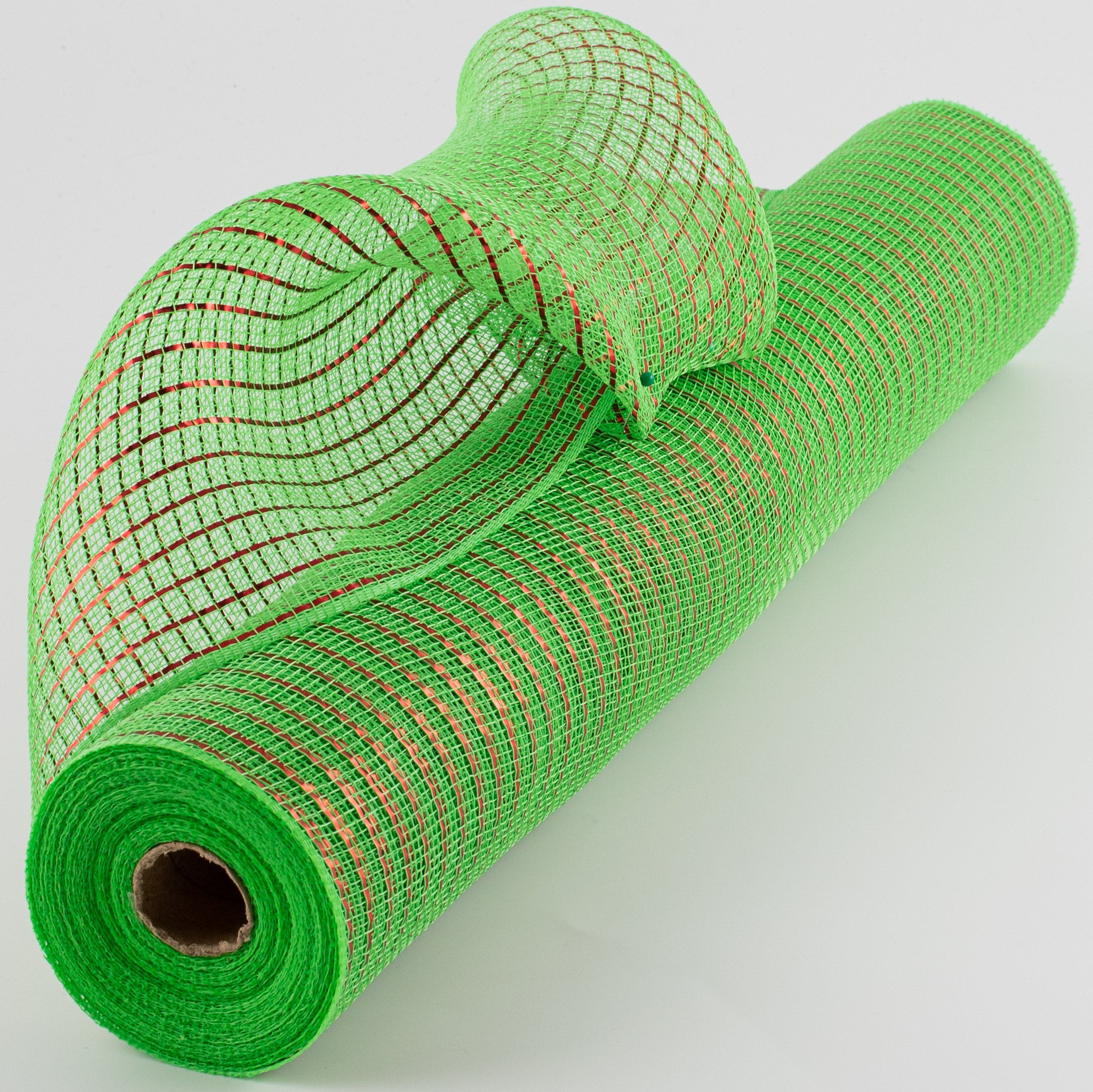 21" Poly Deco Mesh: Matte Red Wide Foil on Lime Item Number: RY950070