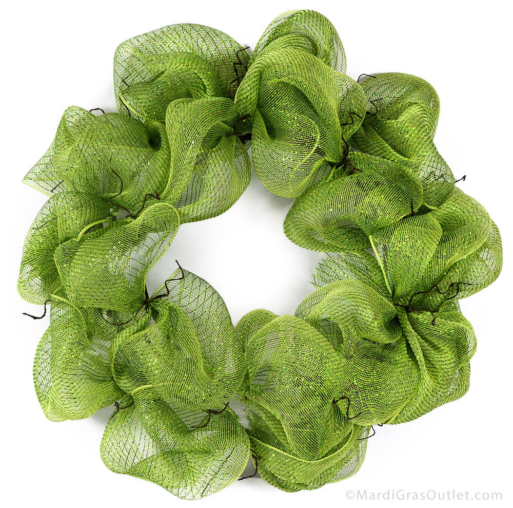 21" Poly Deco Mesh: Metallic Apple & Moss detail photo 4