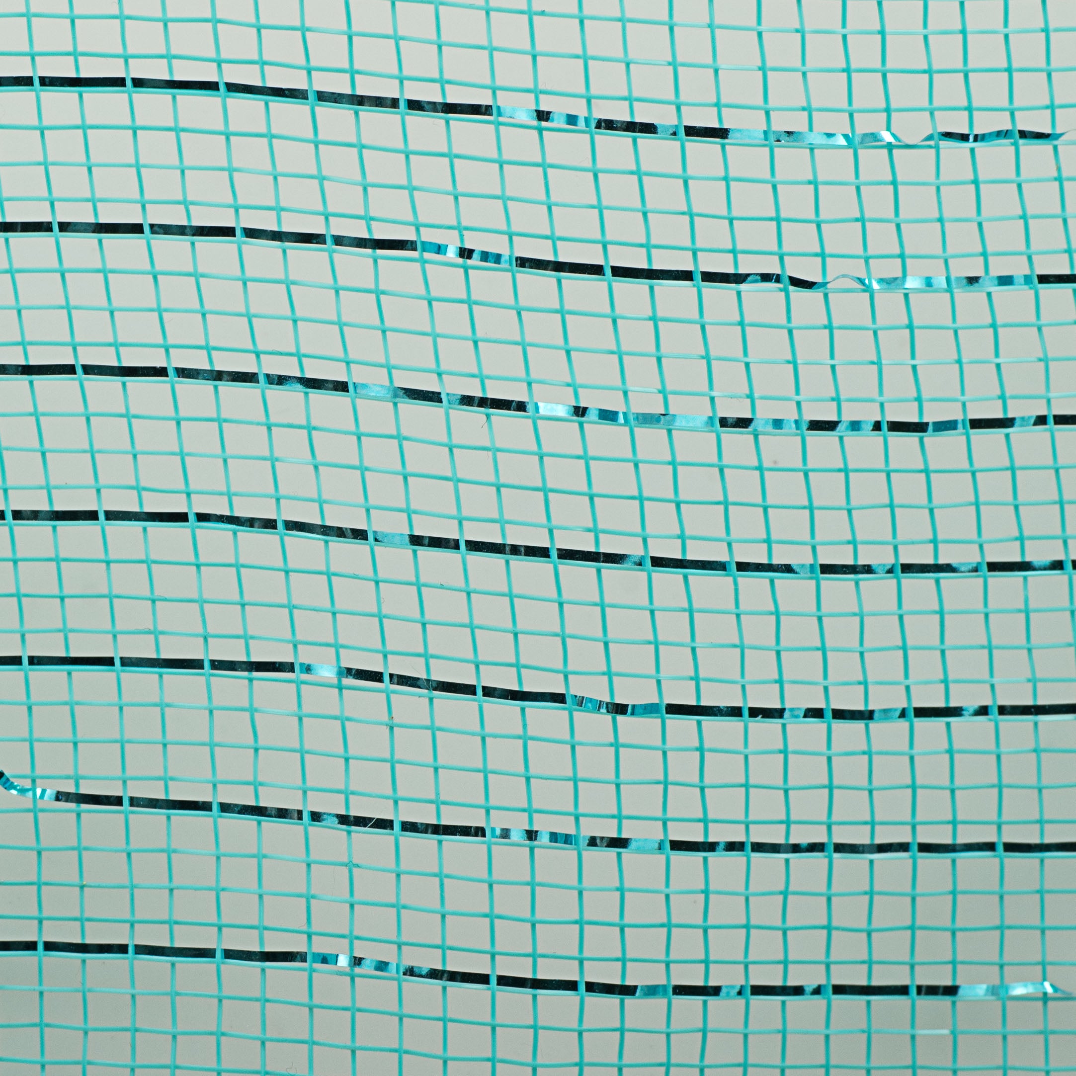 10" Poly Deco Mesh: Metallic Aqua/Dark Turquoise detail photo 3