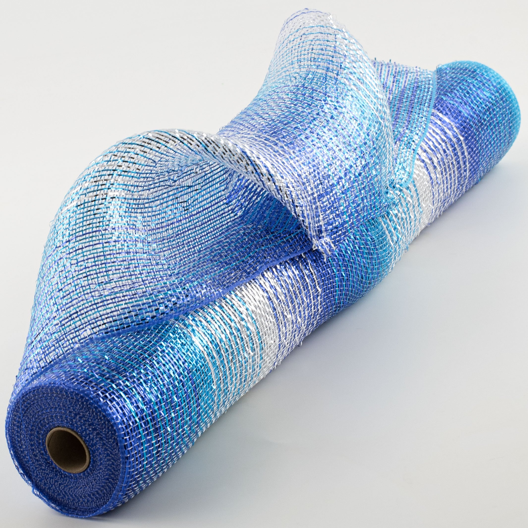 21" Poly Deco Mesh: Metallic Blended Blue Ombré Item Number: XB993-25