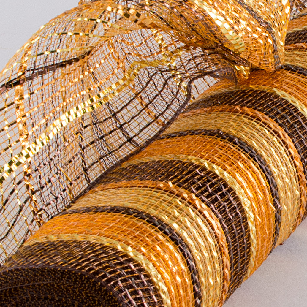 21" Poly Deco Mesh: Metallic Fall Stripe Lifestyle Photo