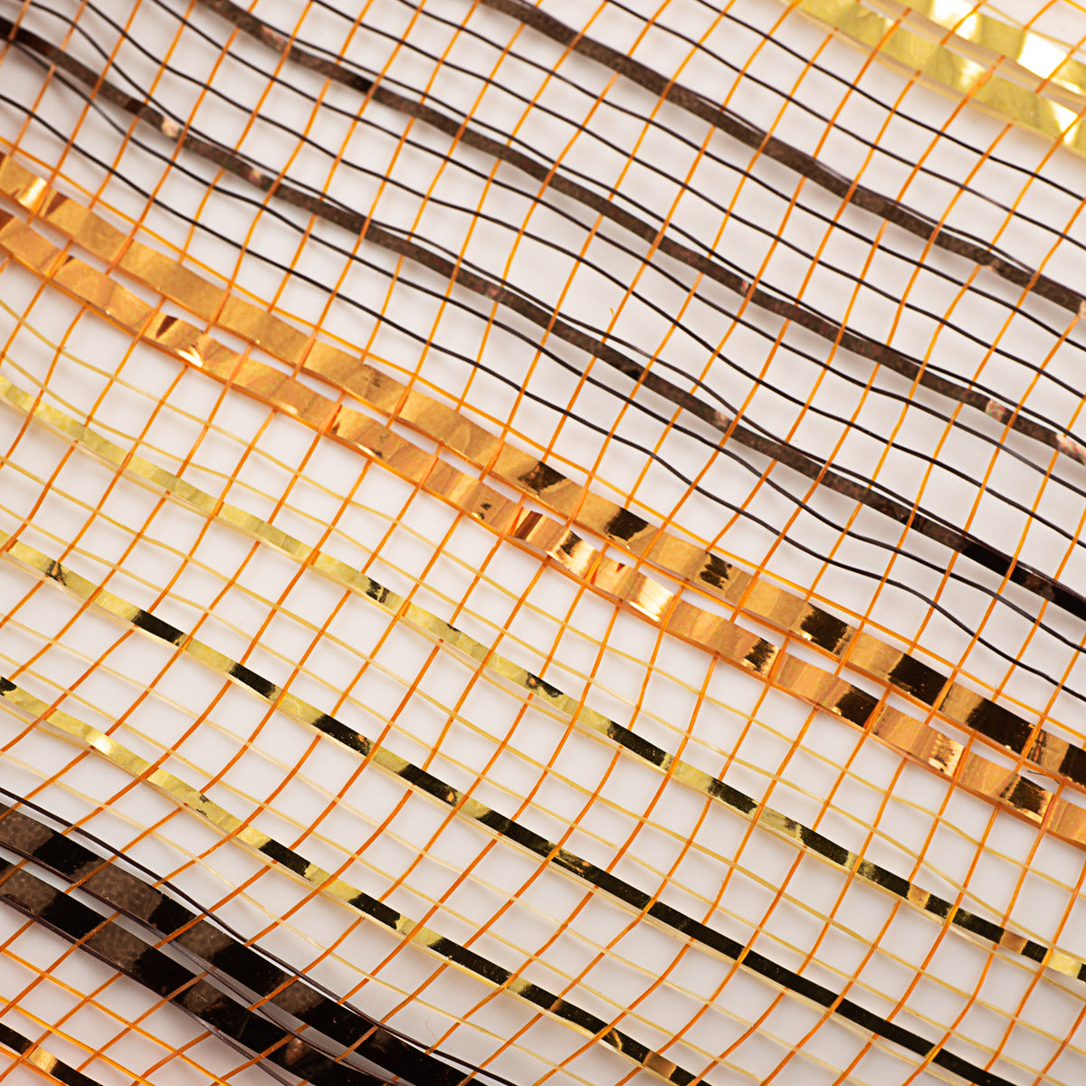 10" Poly Deco Mesh: Metallic Fall Stripe detail photo 3