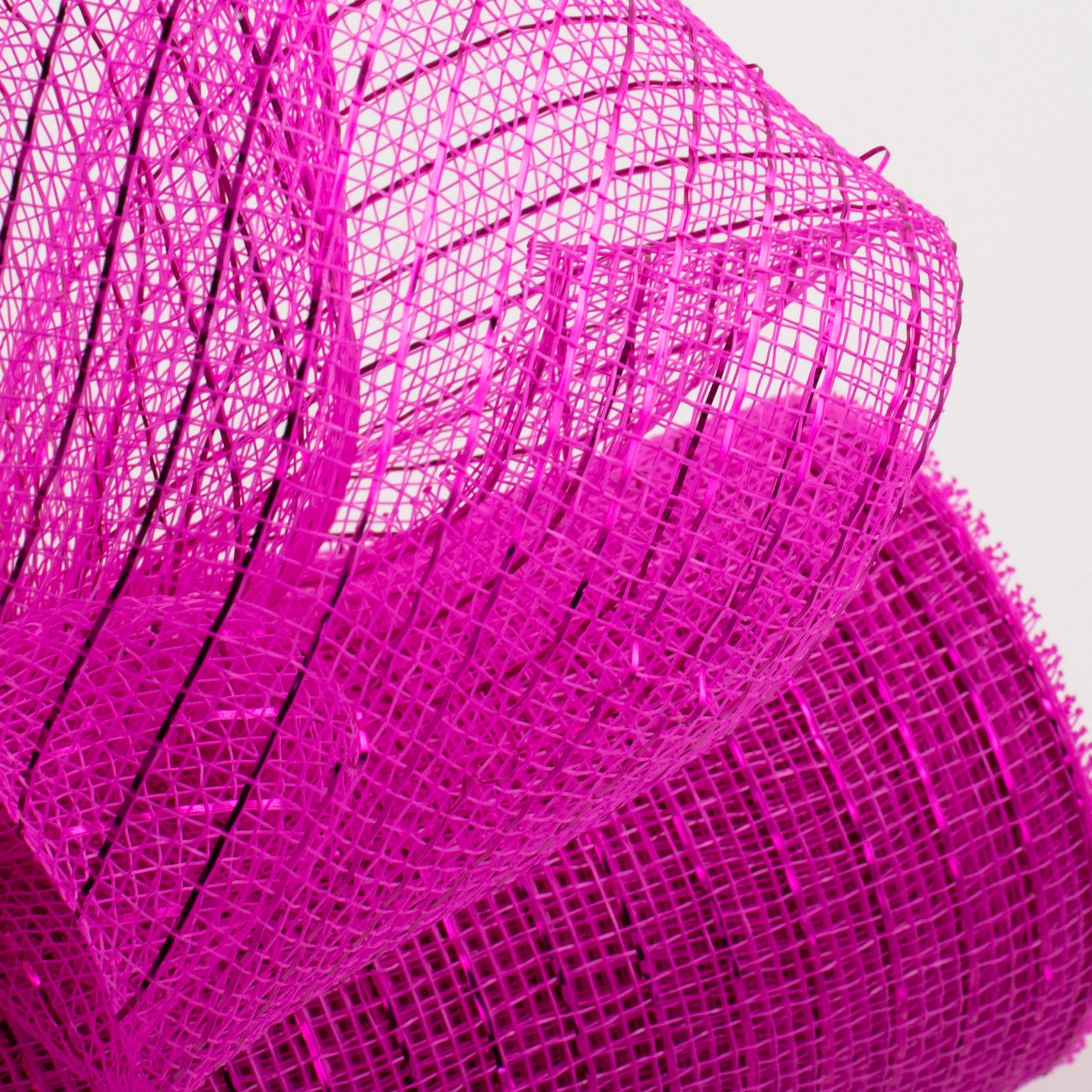 10" Poly Deco Mesh: Metallic Hot Pink Lifestyle Photo