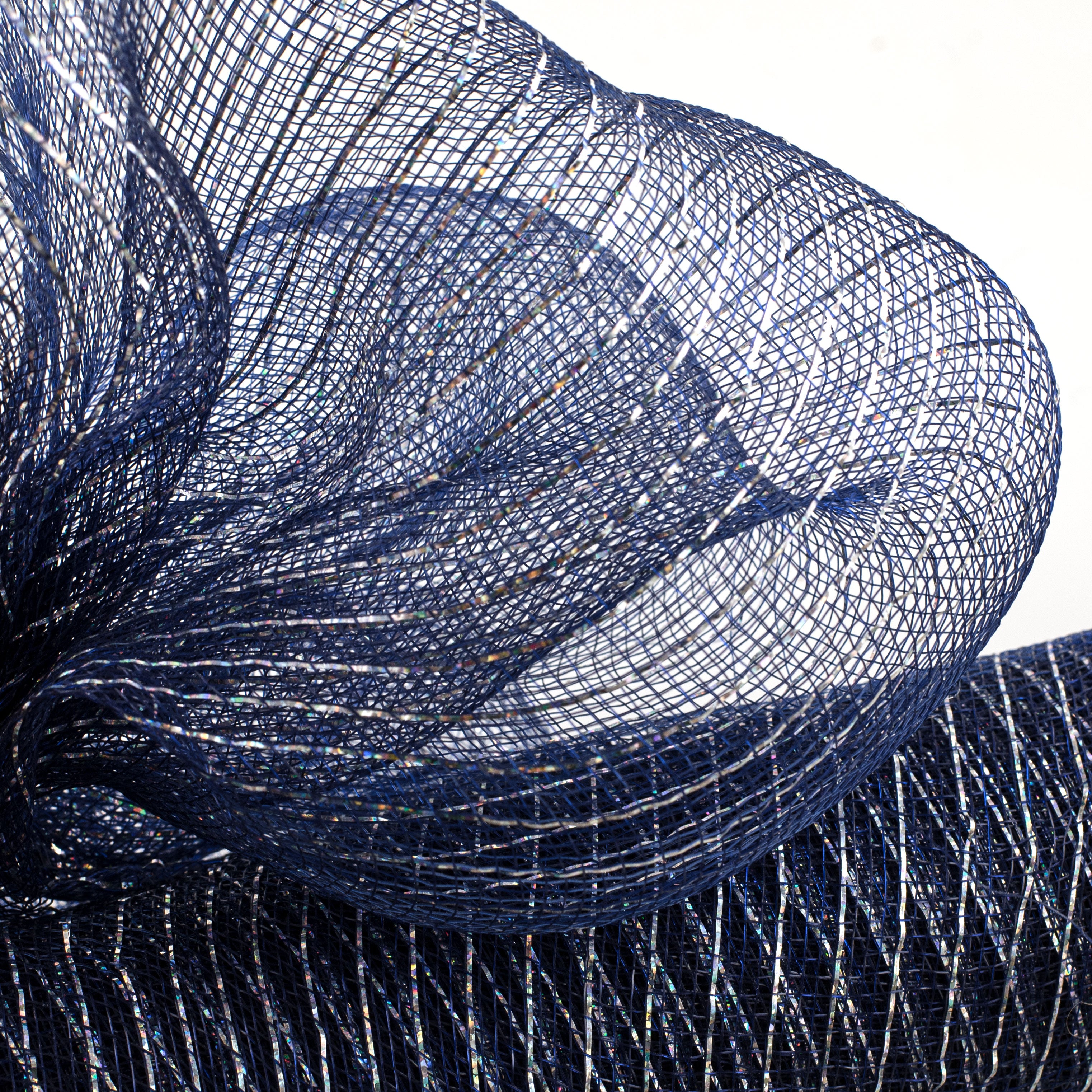 21" Poly Deco Mesh: Metallic Navy/Silver Lifestyle Photo
