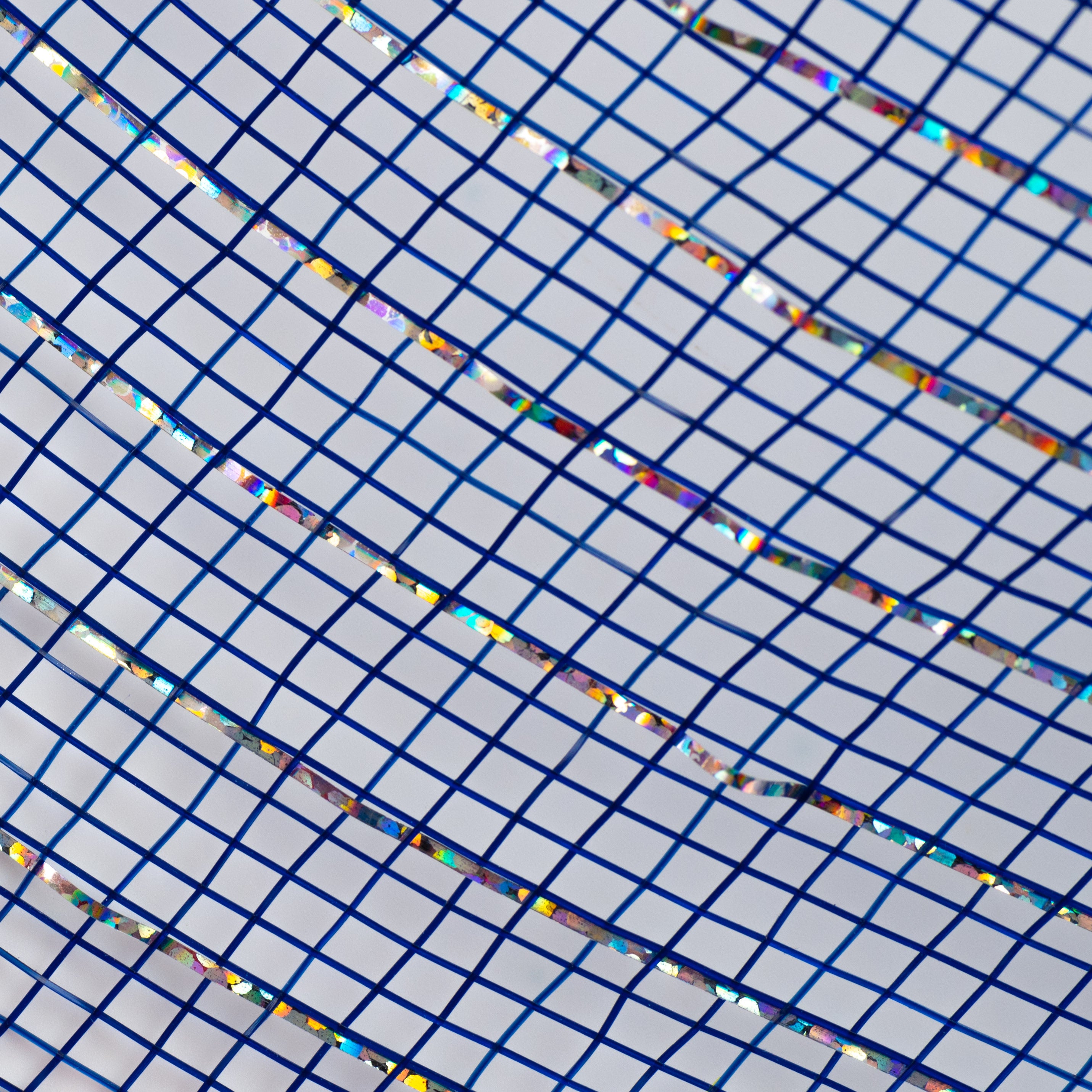 10" Poly Deco Mesh: Metallic Navy/Silver detail photo 3
