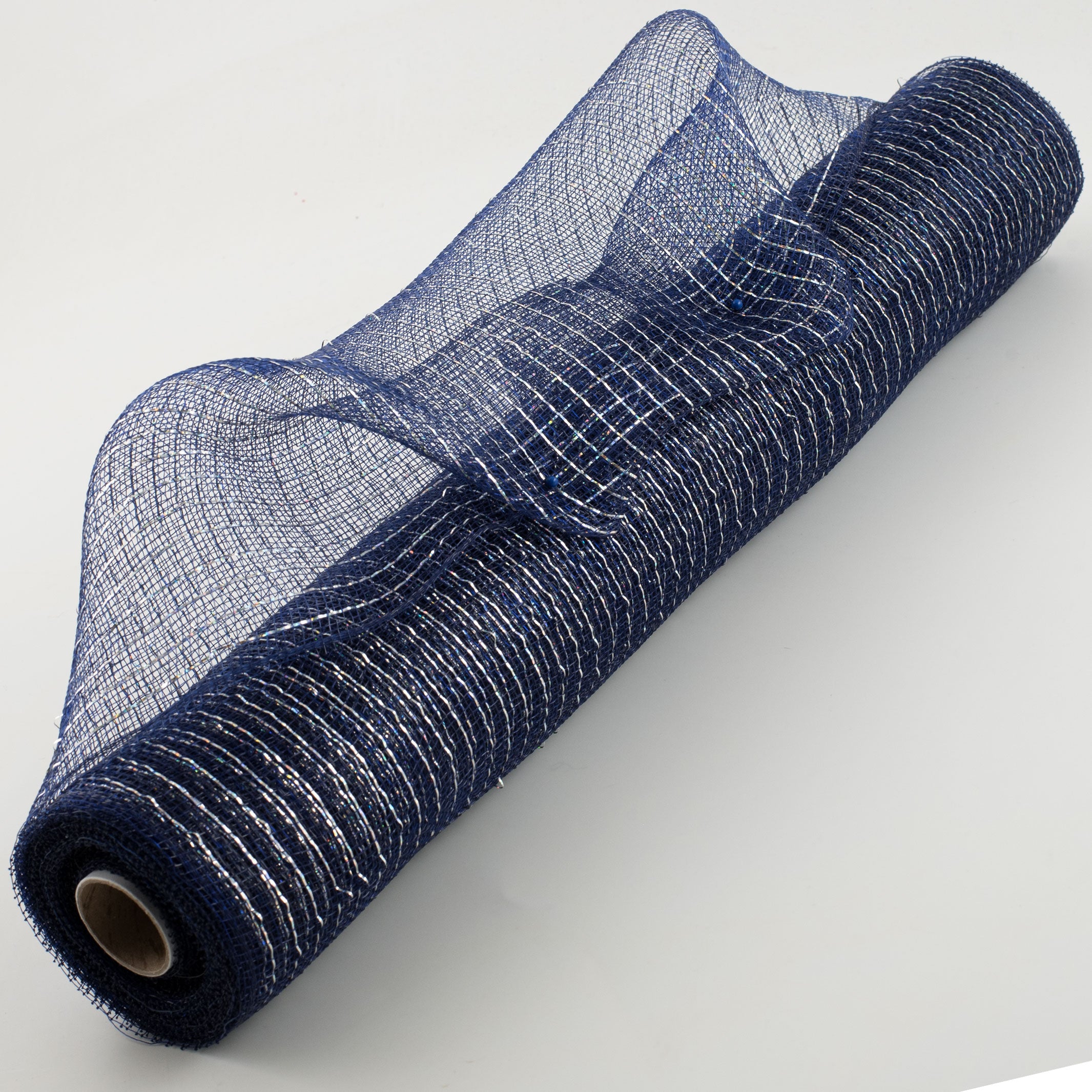 21" Poly Deco Mesh: Metallic Navy/Silver Item Number: RE1001MR