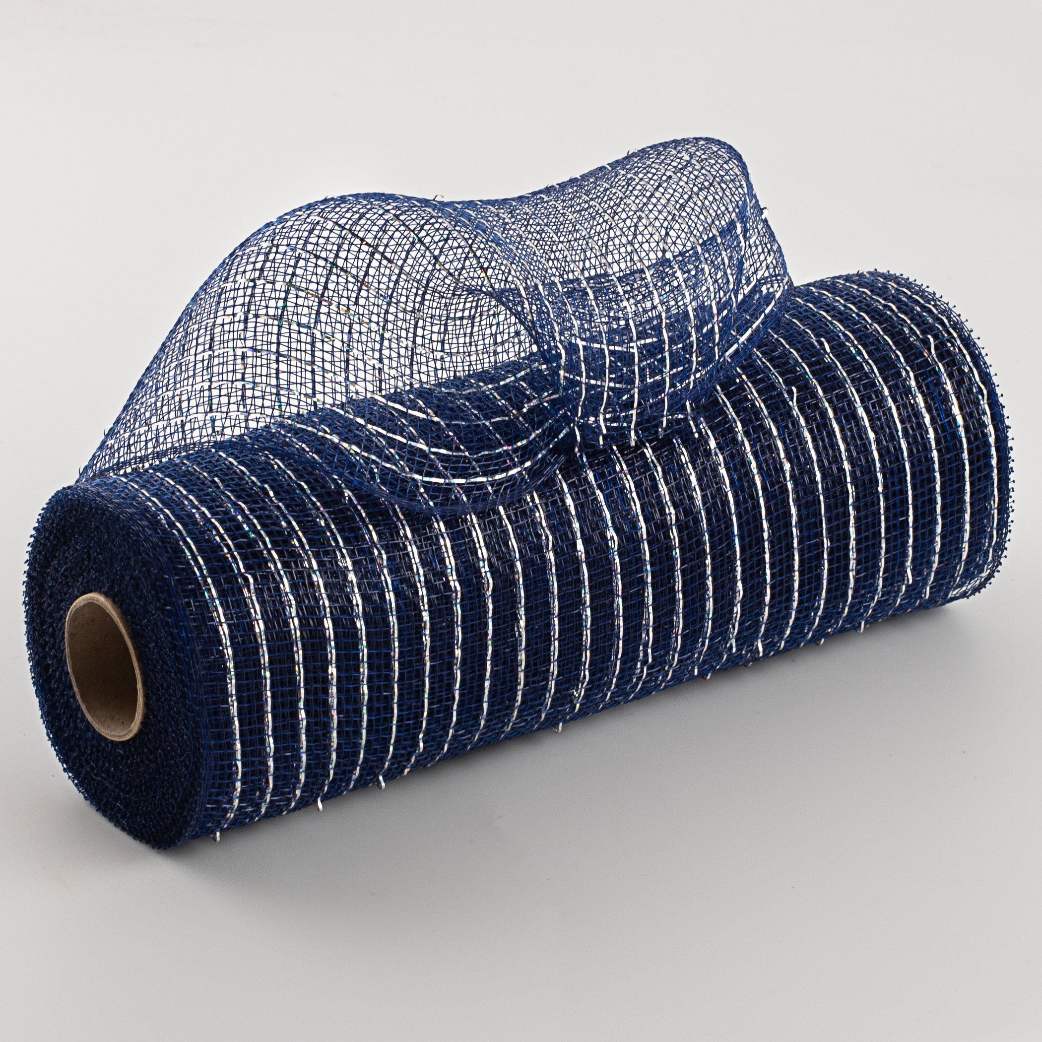10" Poly Deco Mesh: Metallic Navy/Silver Item Number: RE1301MR